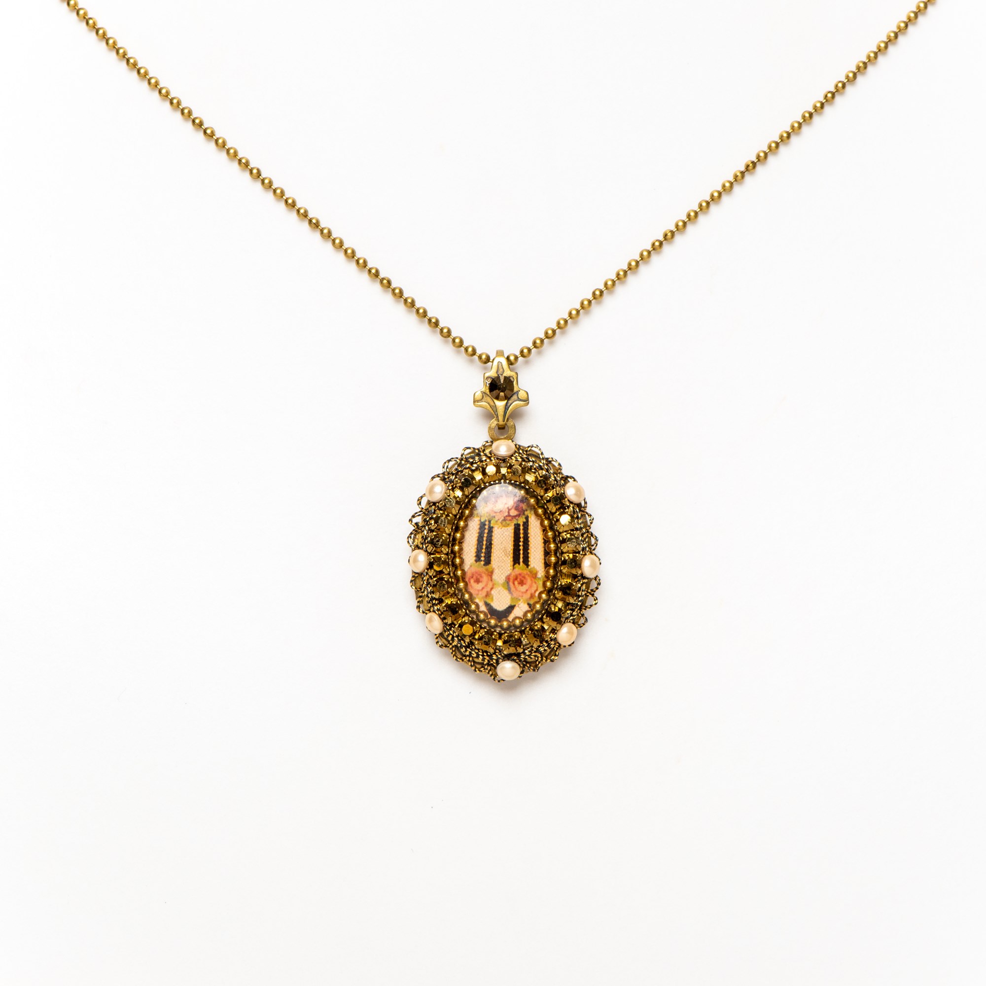 Médaillon Marquise avec Perles