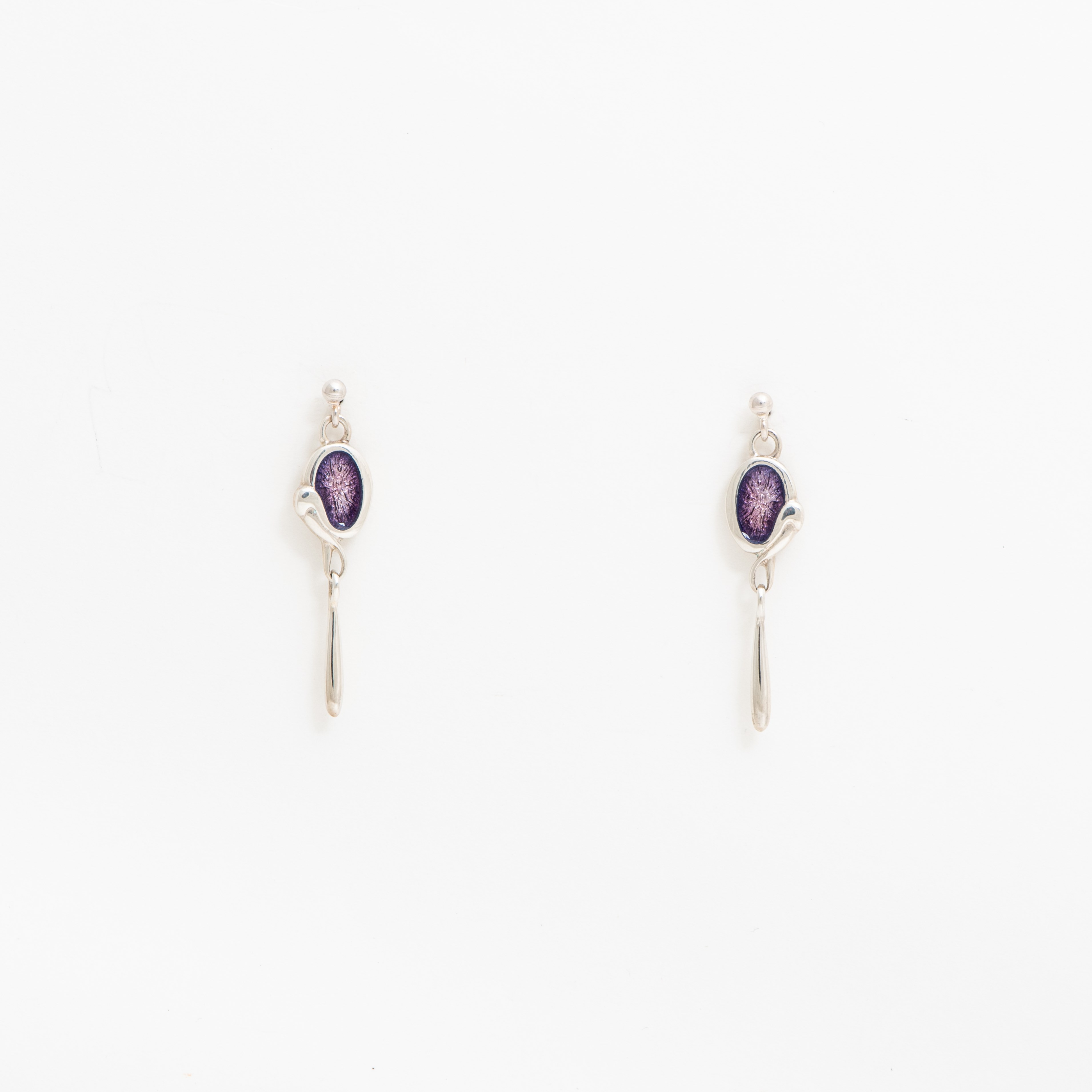 Boucles d'oreilles Rêves d'émail violet