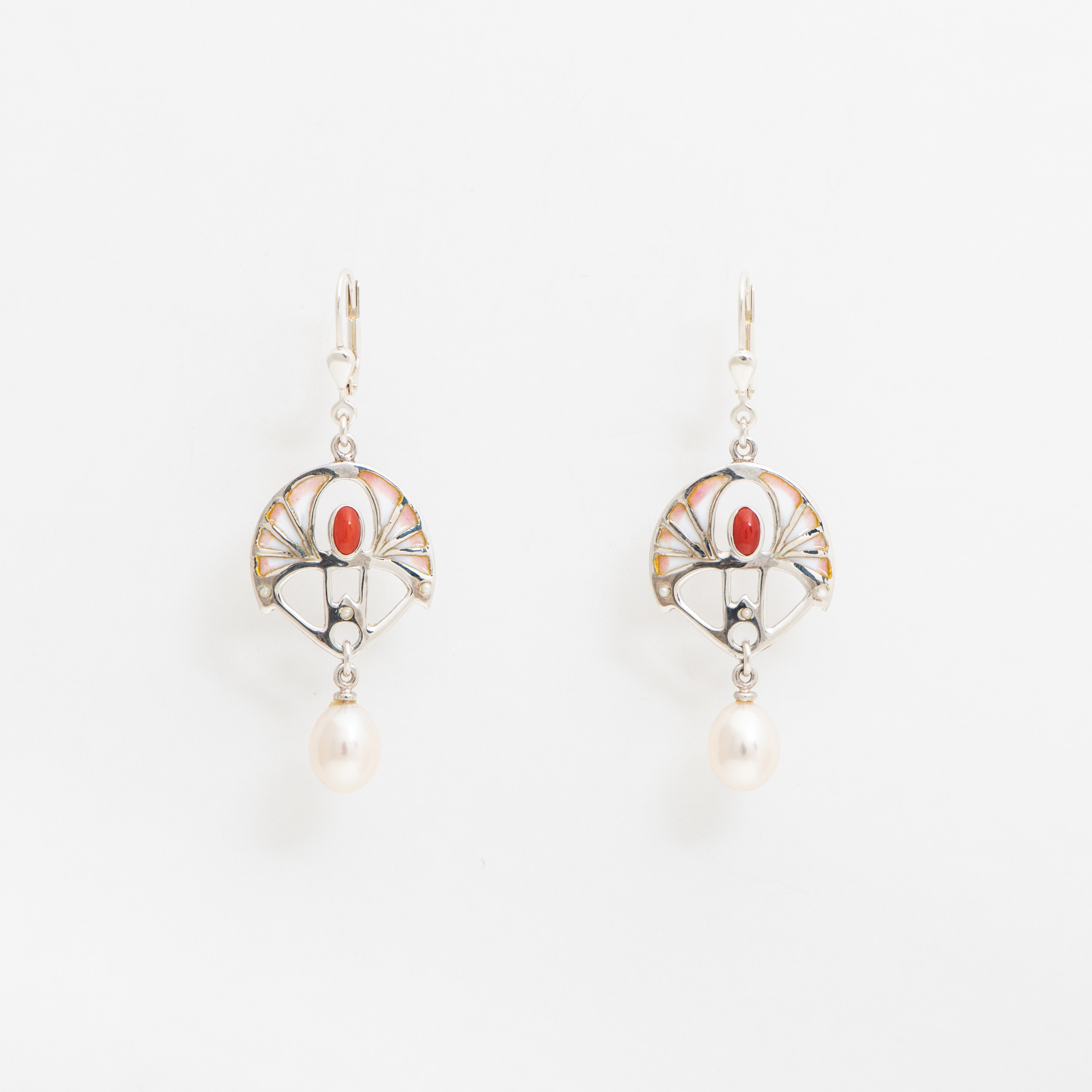 Boucles d'oreilles Shakudo Corail