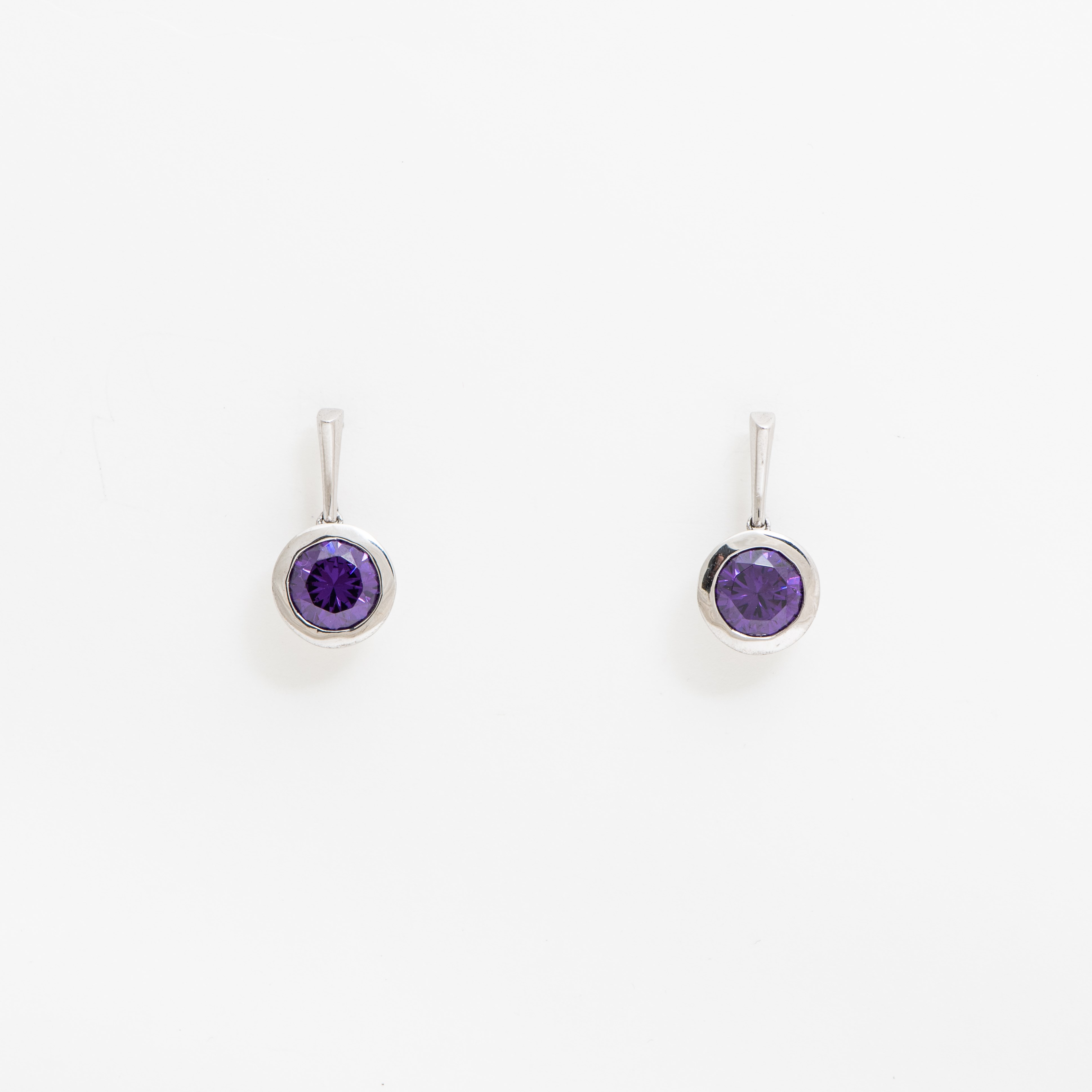 Boucles d'oreilles argent violet