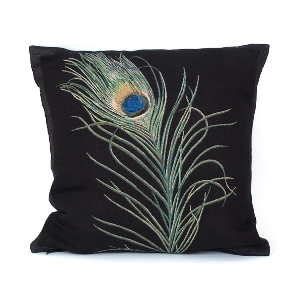 Coussin Plume de Paon | Noir