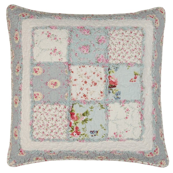 Coussin Patchwork Bleu
