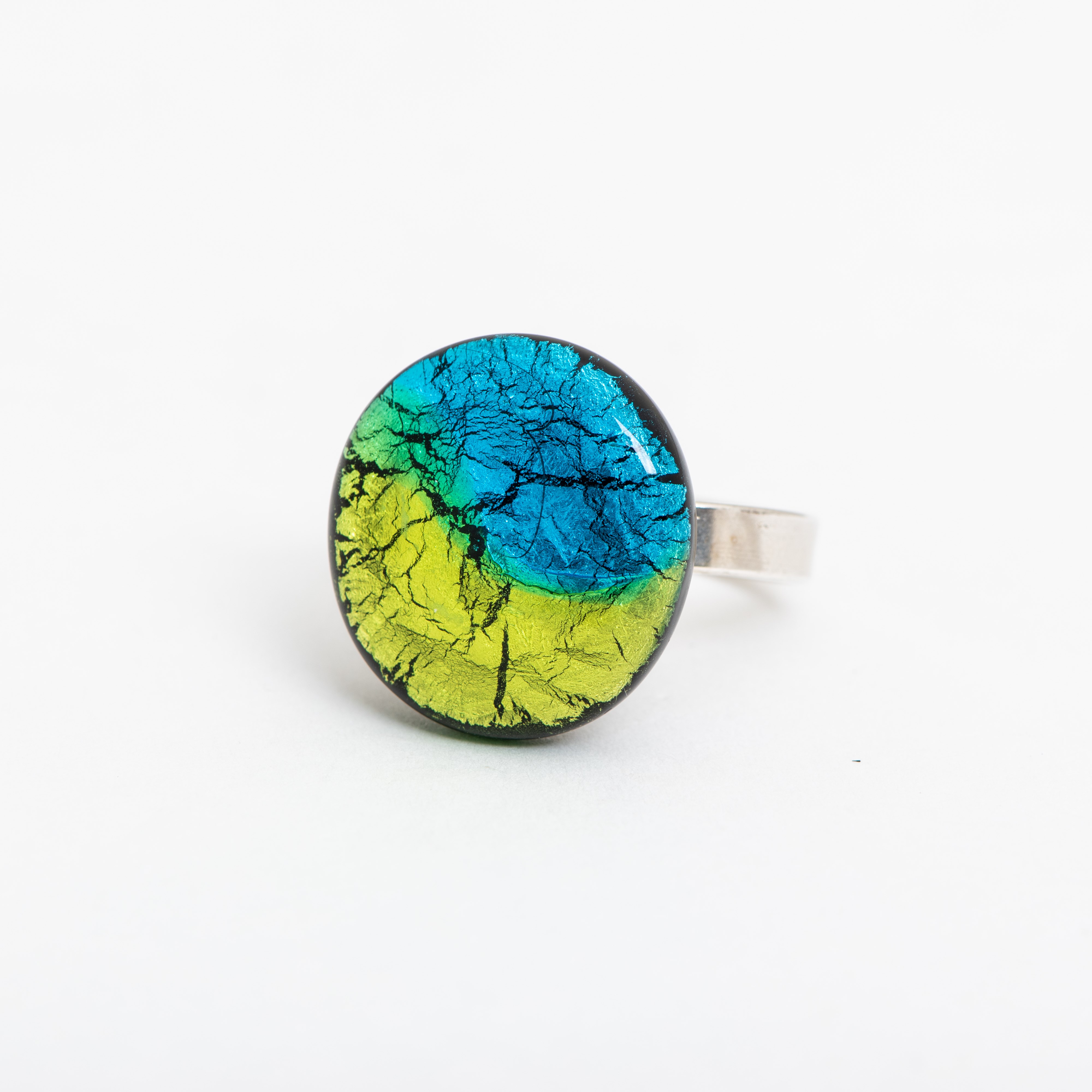 Bague Minuit Lune Péridot/Aqua