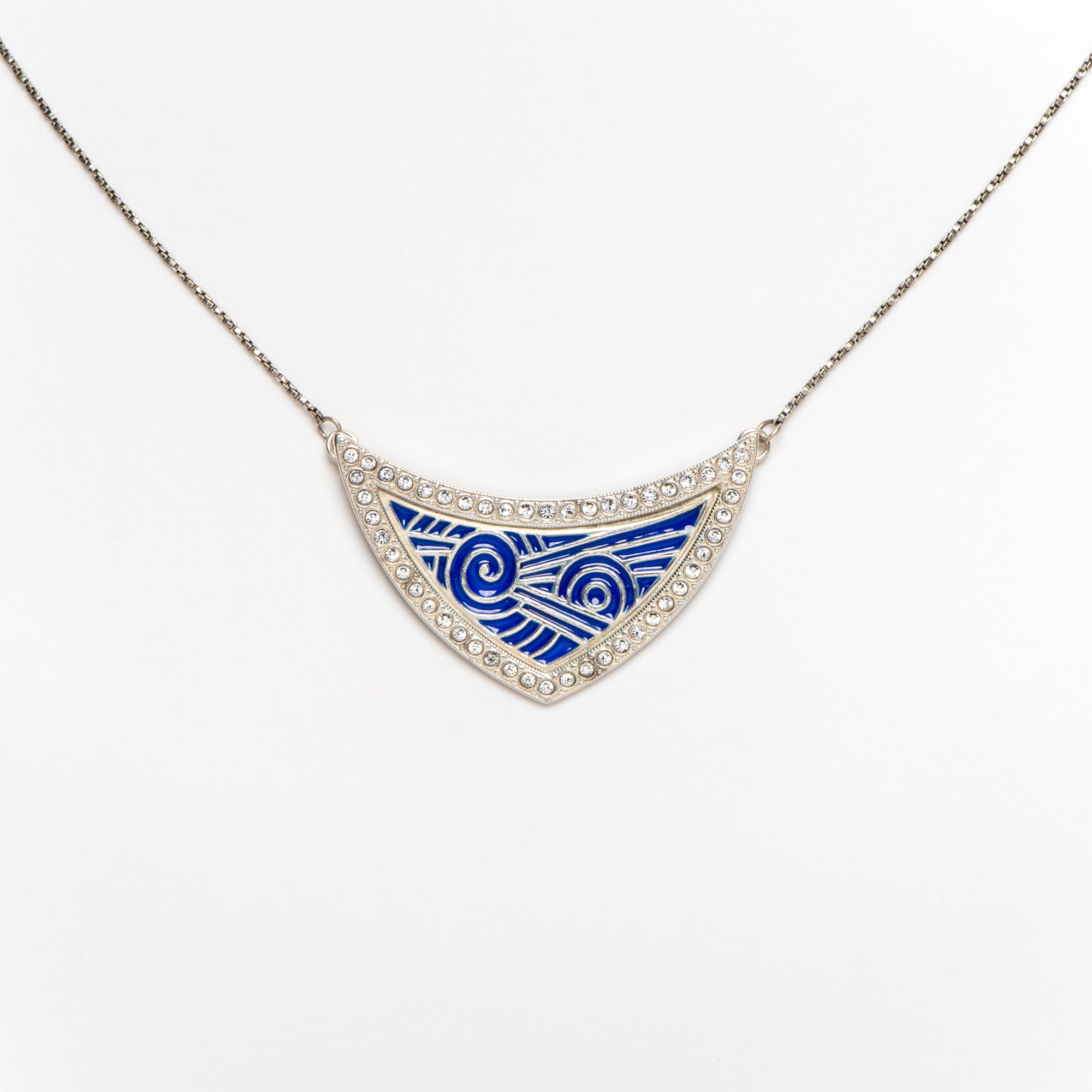 Collier de la Reine en émail bleu