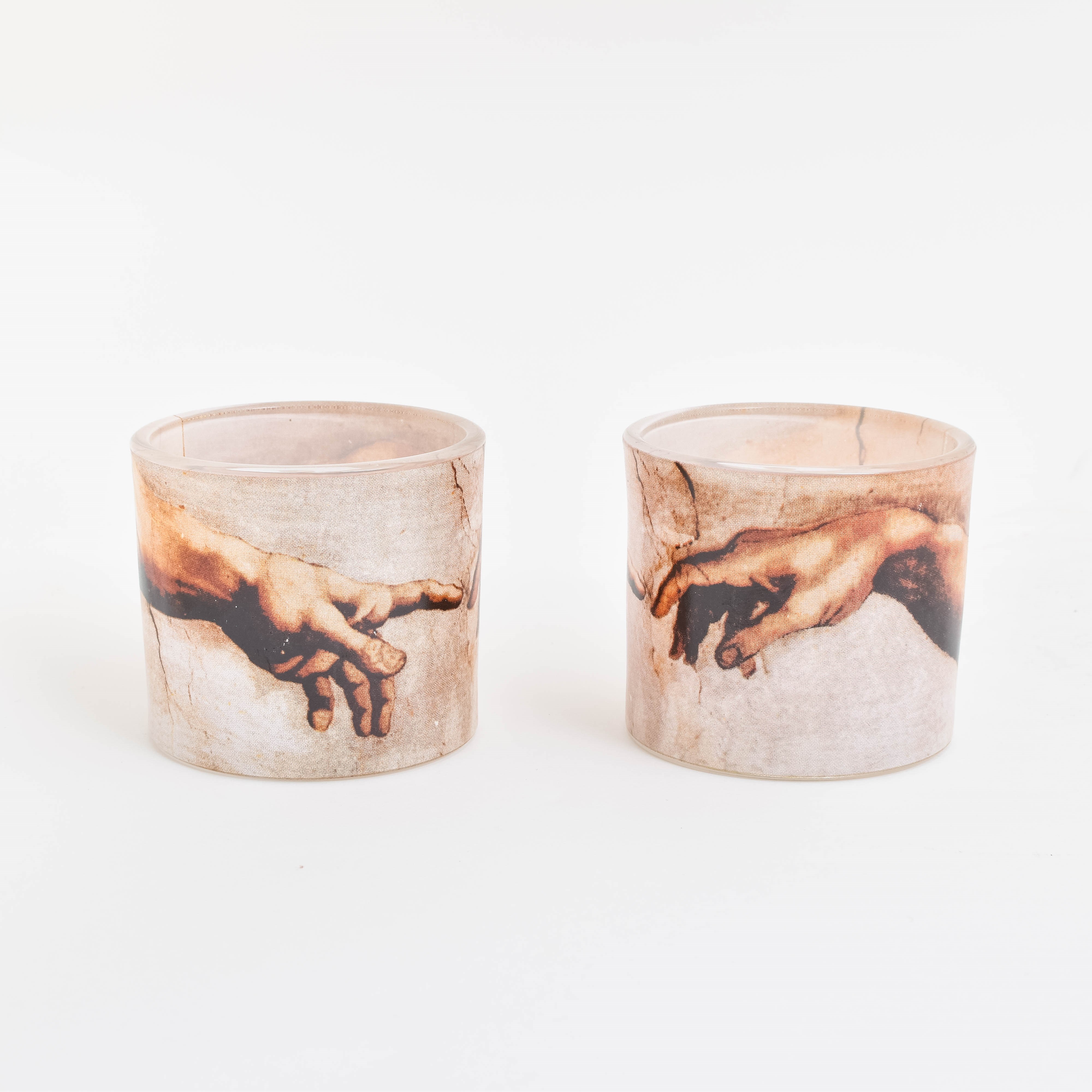 Set de 2 bougeoirs pour bougies à thé La création d'Adam