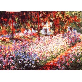 Iris de tapisserie murale dans le jardin de Monet