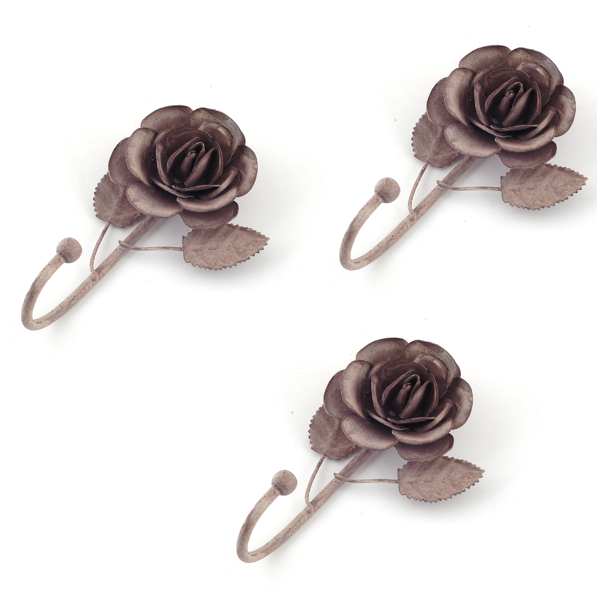 Set de 3 Crochets Rose Gris Rose