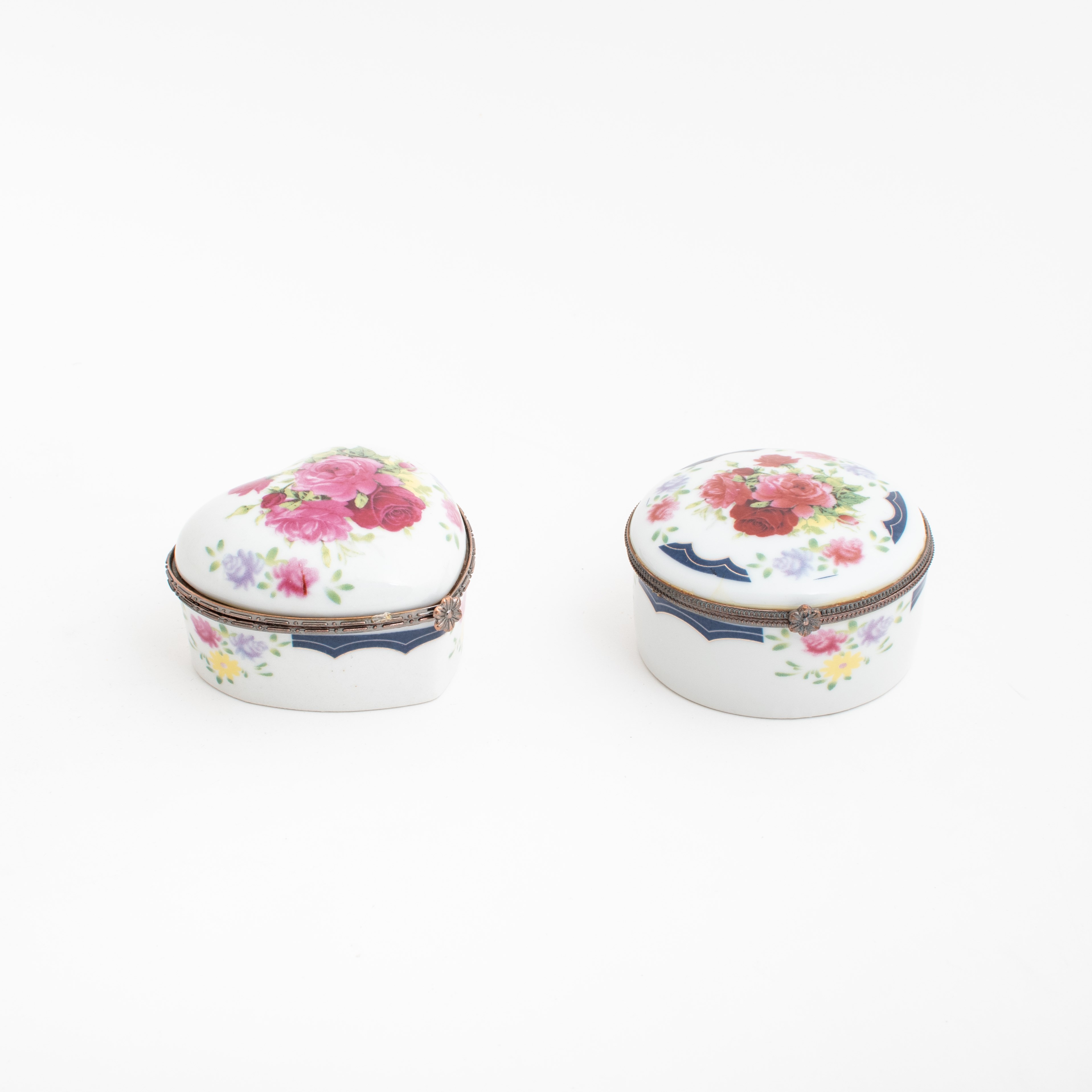 Set de 2 boîtes en porcelaine Roses rouges et roses