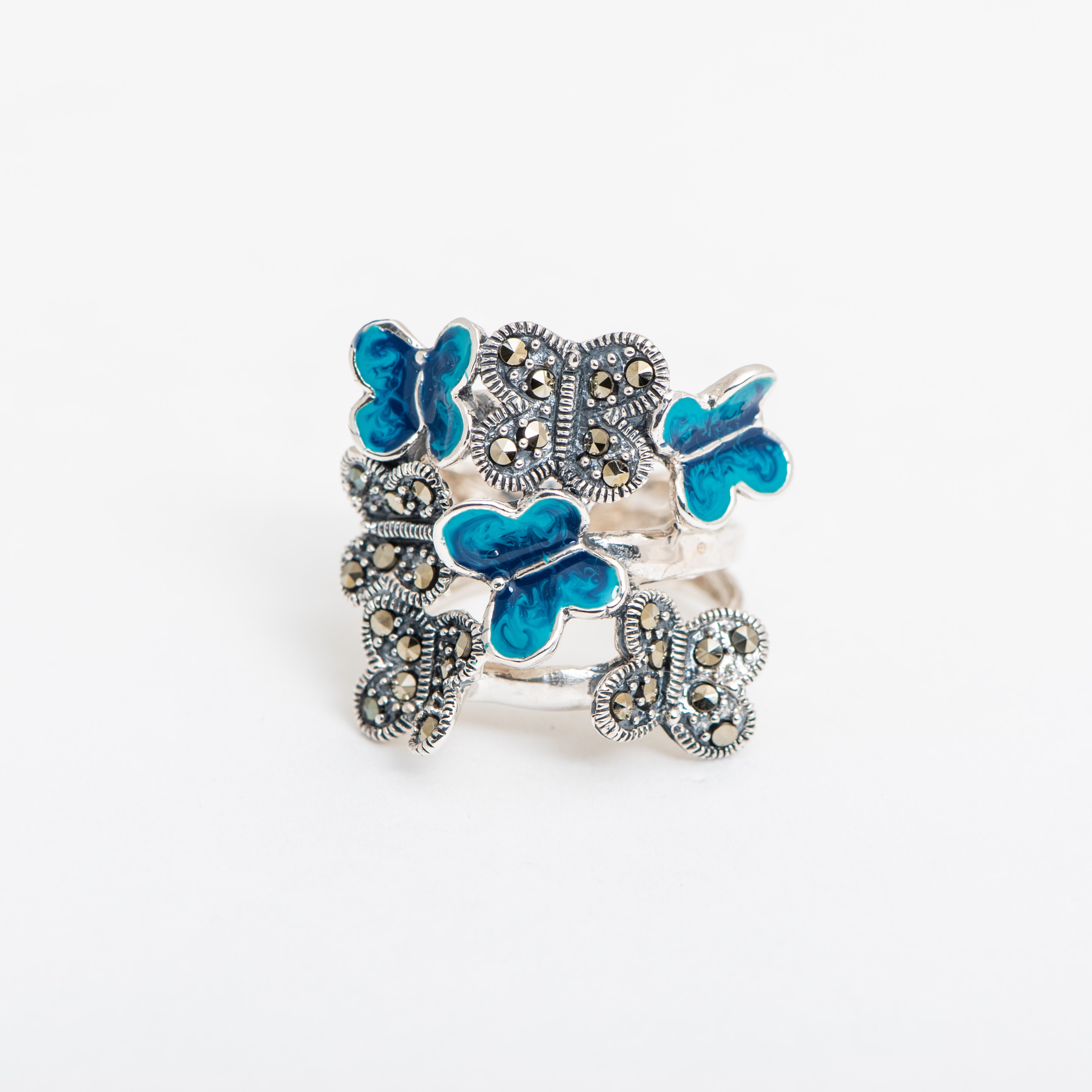 Bague Papillons Bleus