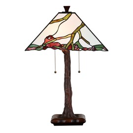 Lampe de table Tiffany érable exotique