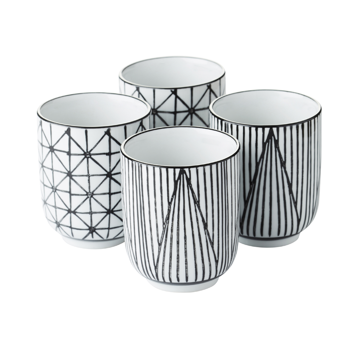 Ensemble de 4 tasses Geo & Stripes