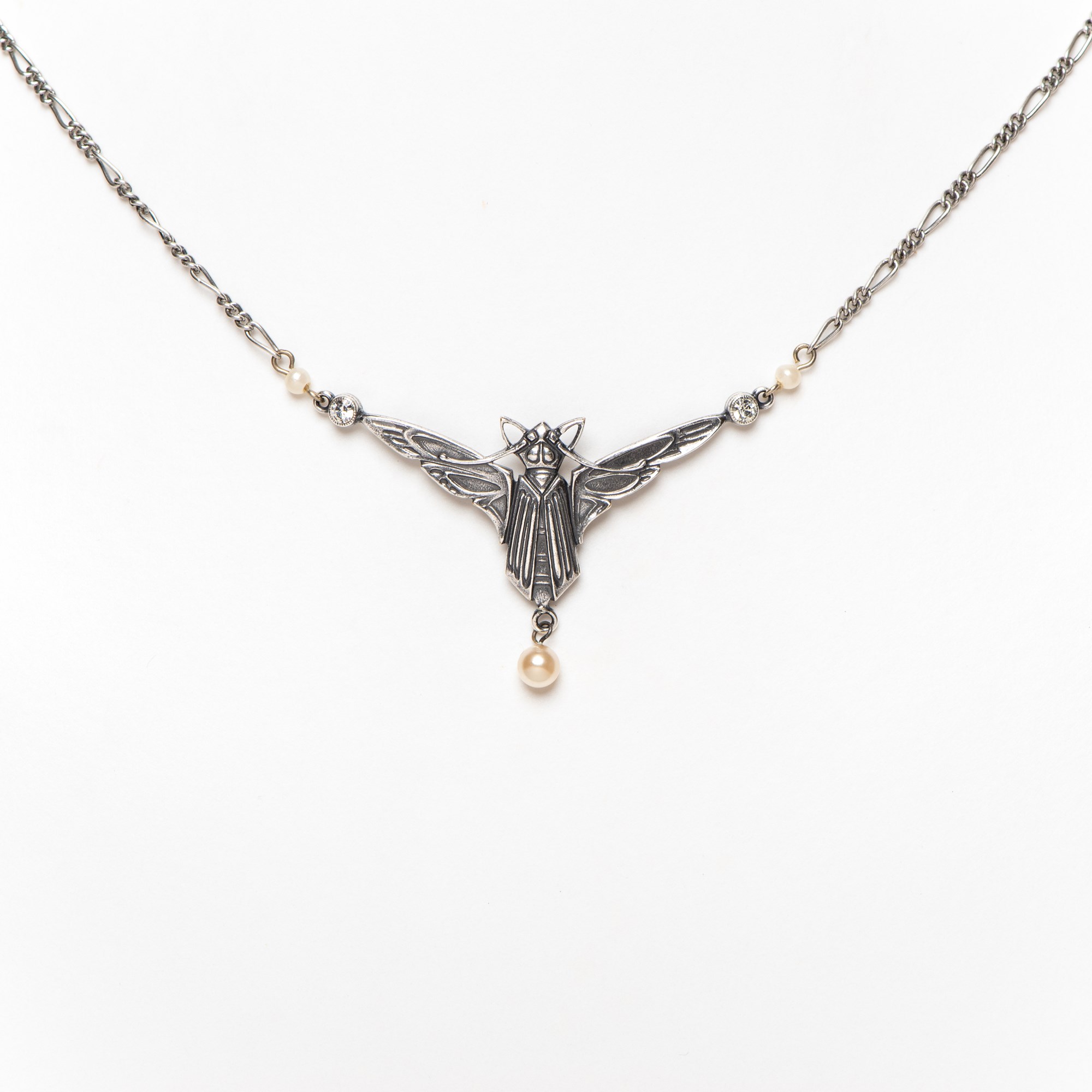 Collier Jugendstil Chauve-souris Argent
