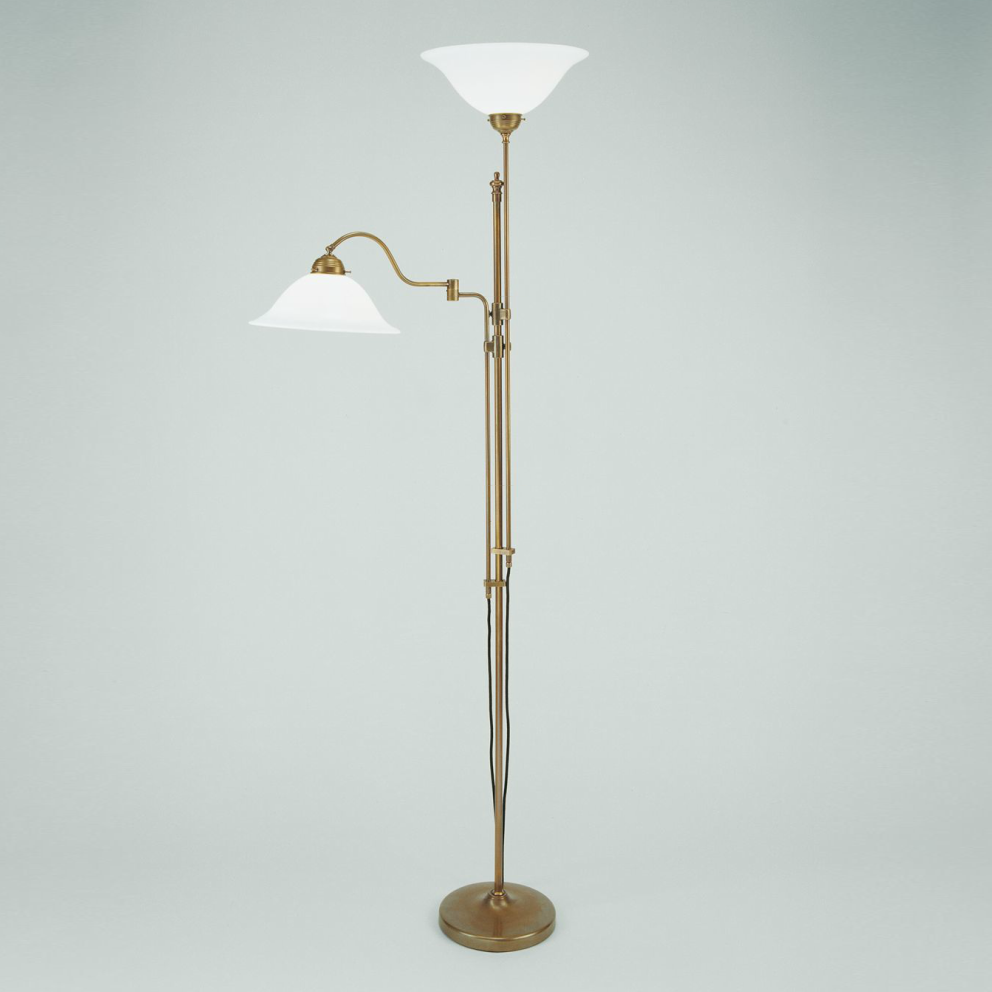 Lampe de lecture au sol avec charnière et uplighter | Chapeau
