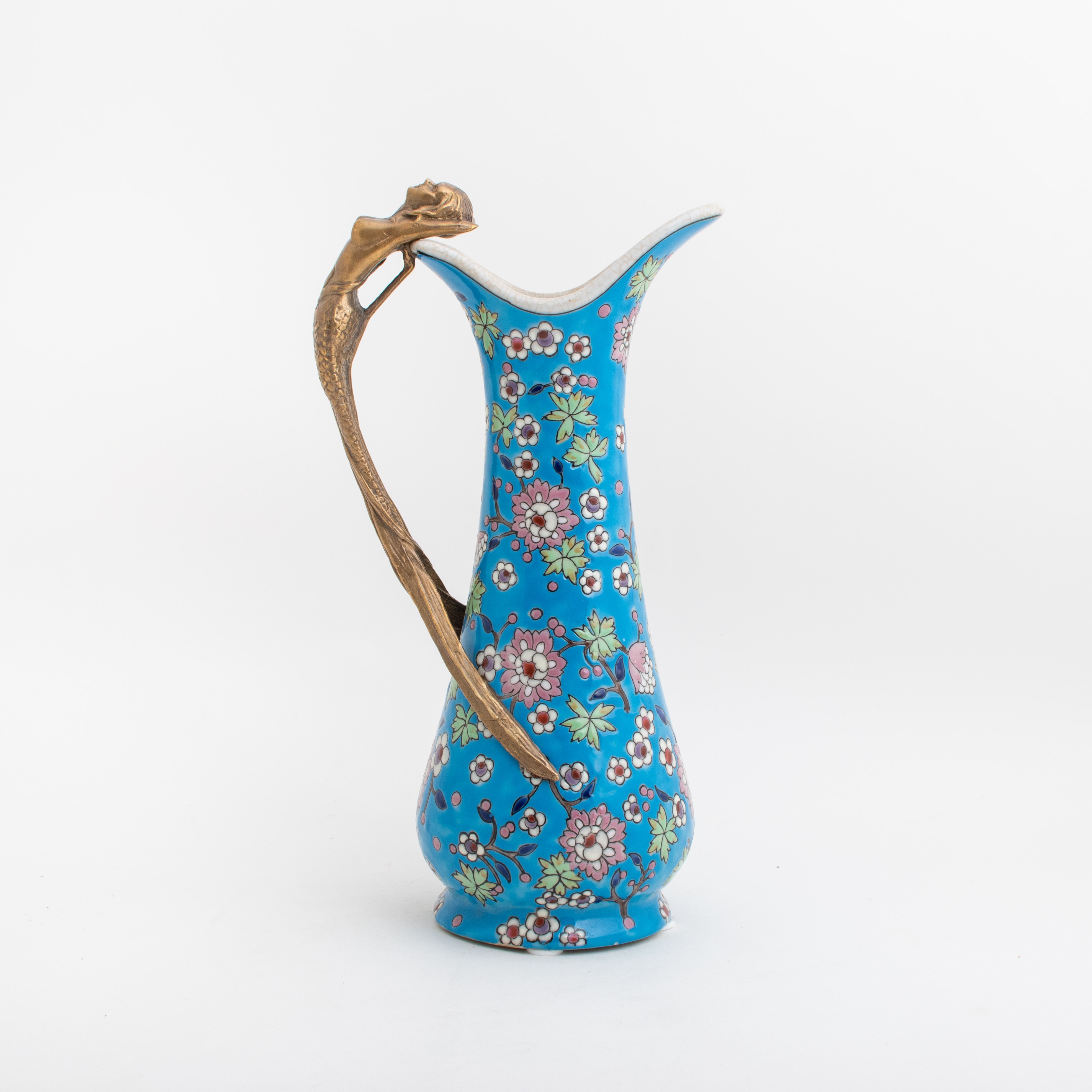 Cruche décorative Sirène en bleu