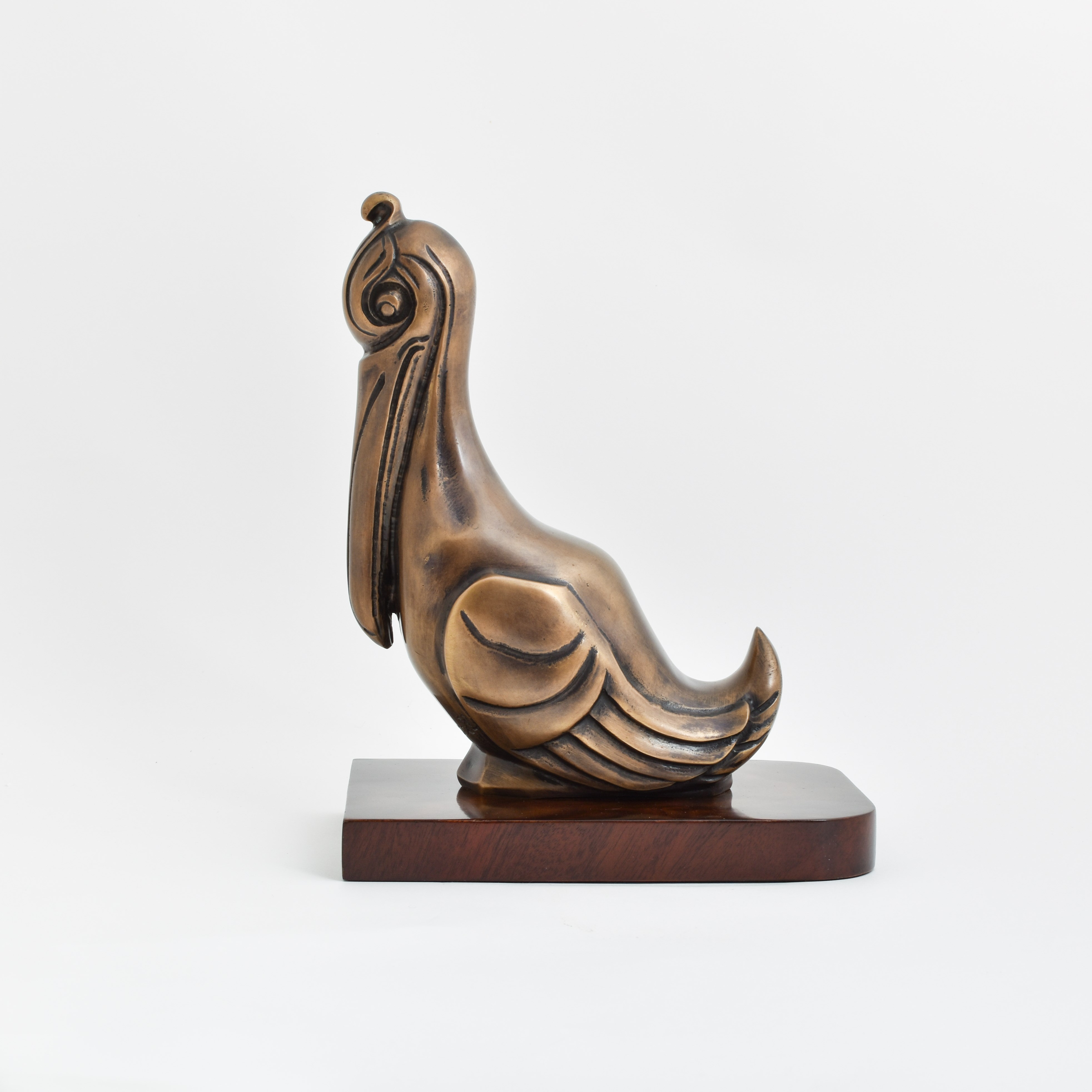 Sculpture en bronze Pélican