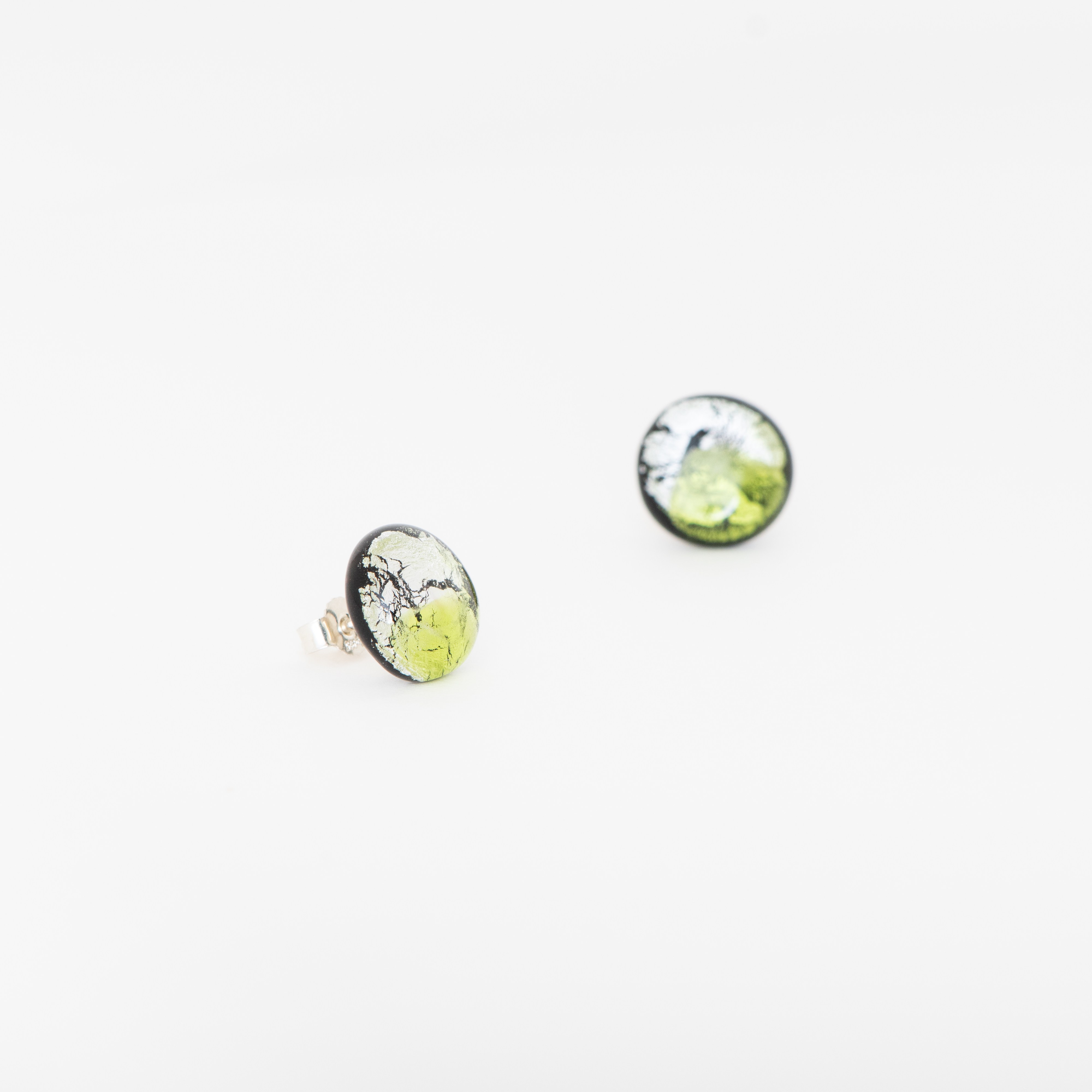 Boucles d'oreilles Midnight Moon Péridot / Argent