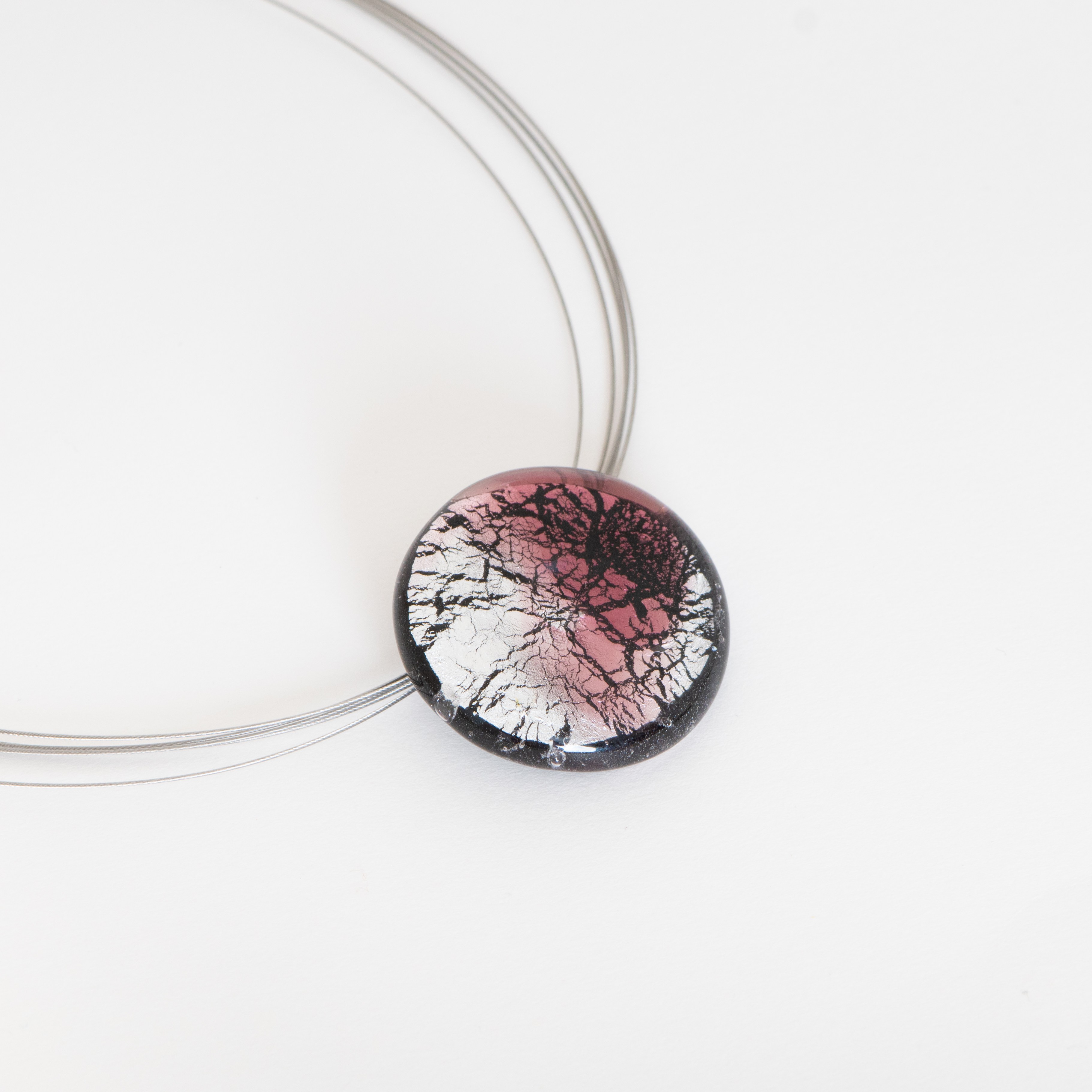Collier Midnight Moon Rose / Argent