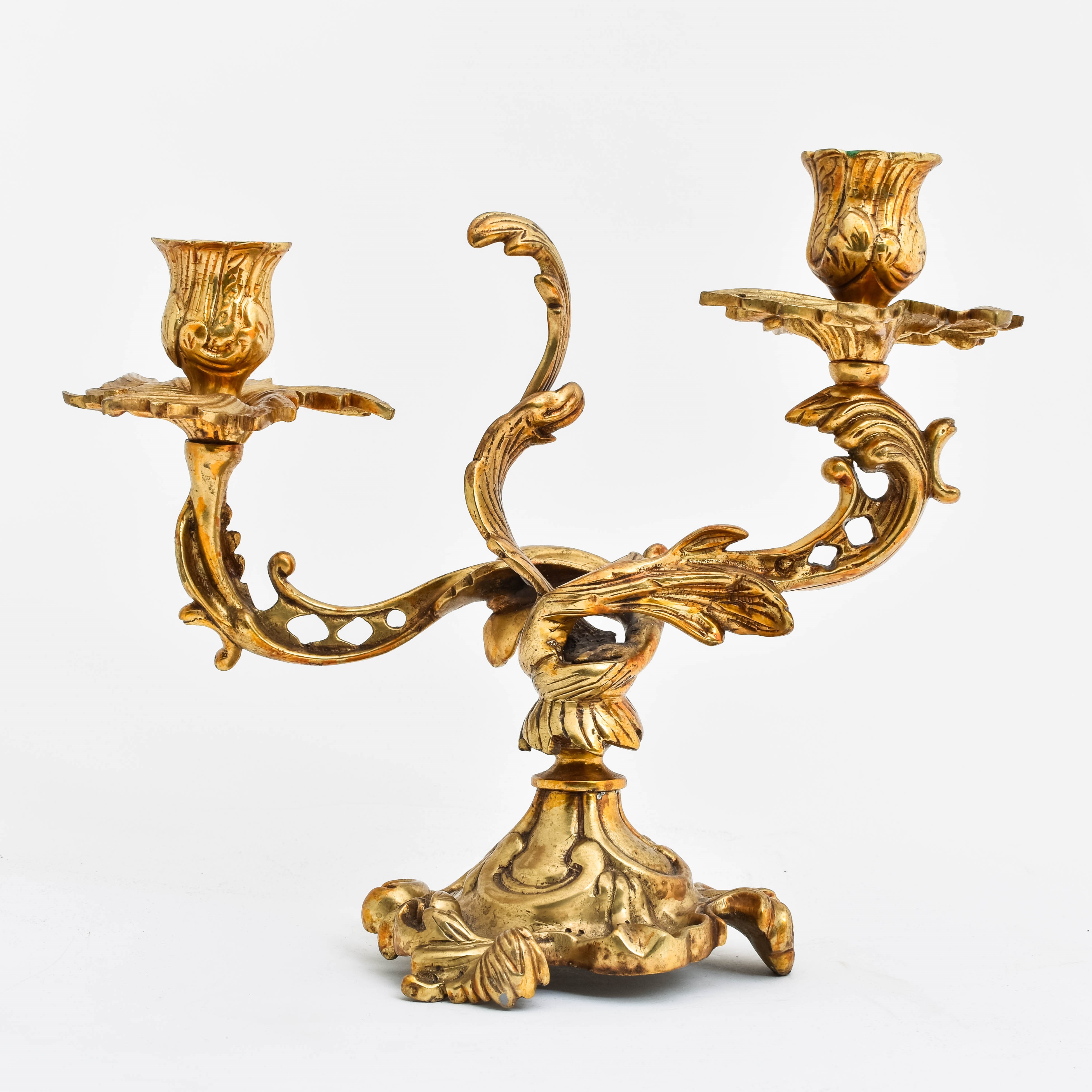 Chandelier en bronze août à deux bras