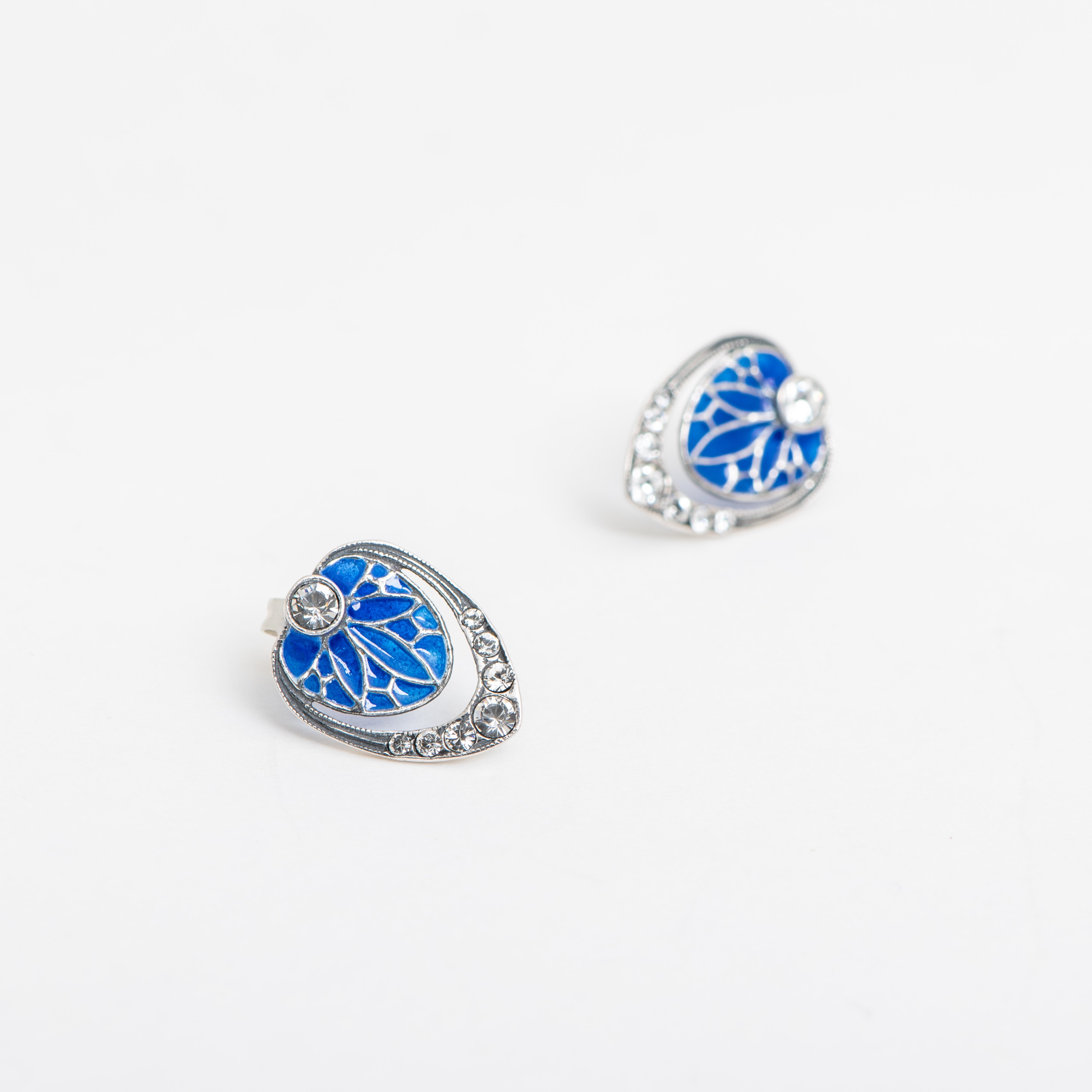Boucles d'oreilles émail bleu Vanmij