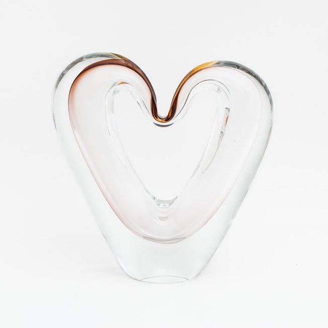 Coeur d'amour en verre Sculpture en forme de coeur