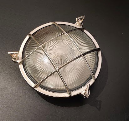 Applique / plafonnier rond nickel mat