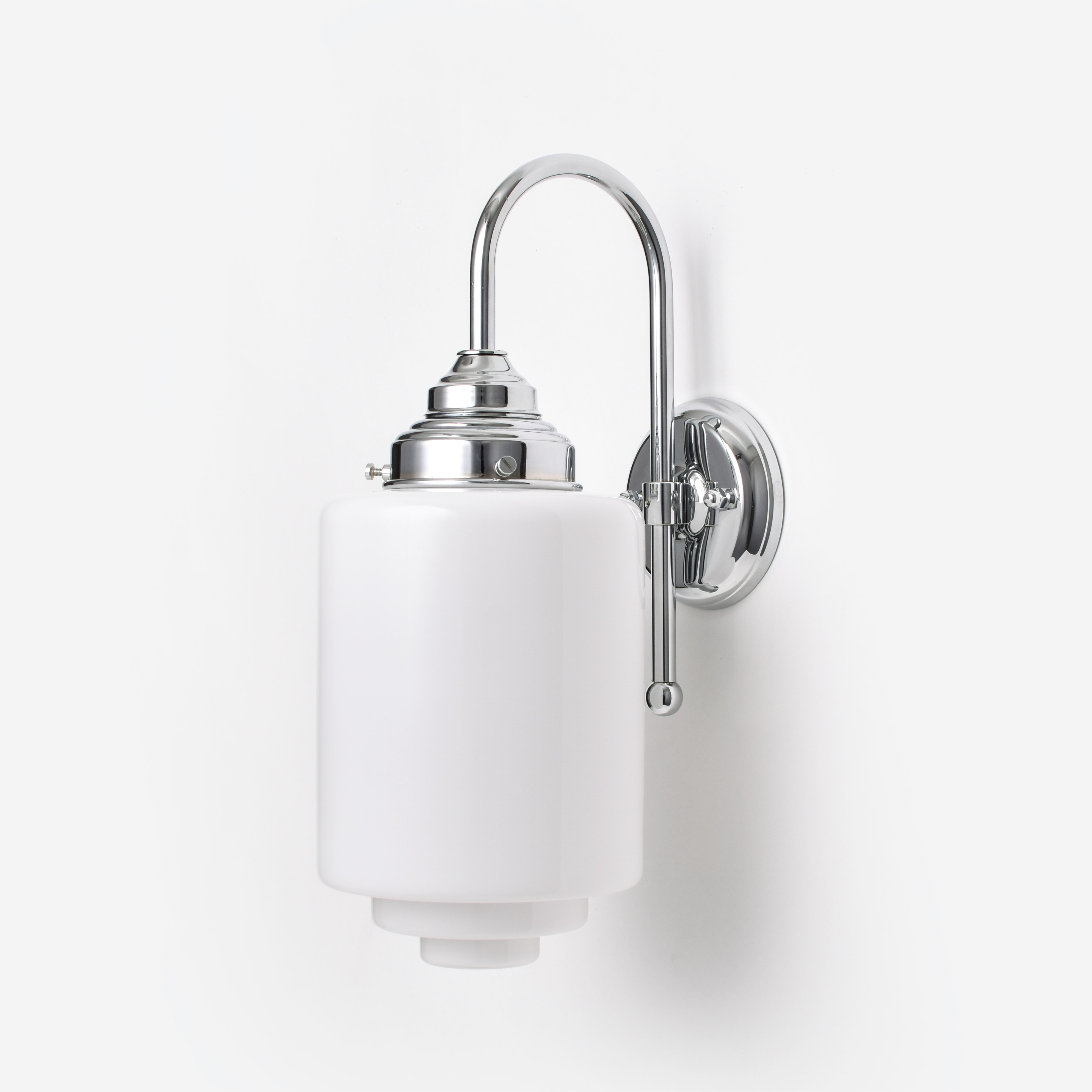 Applique Murale Stepped Cylinder Medium Meander Chrome