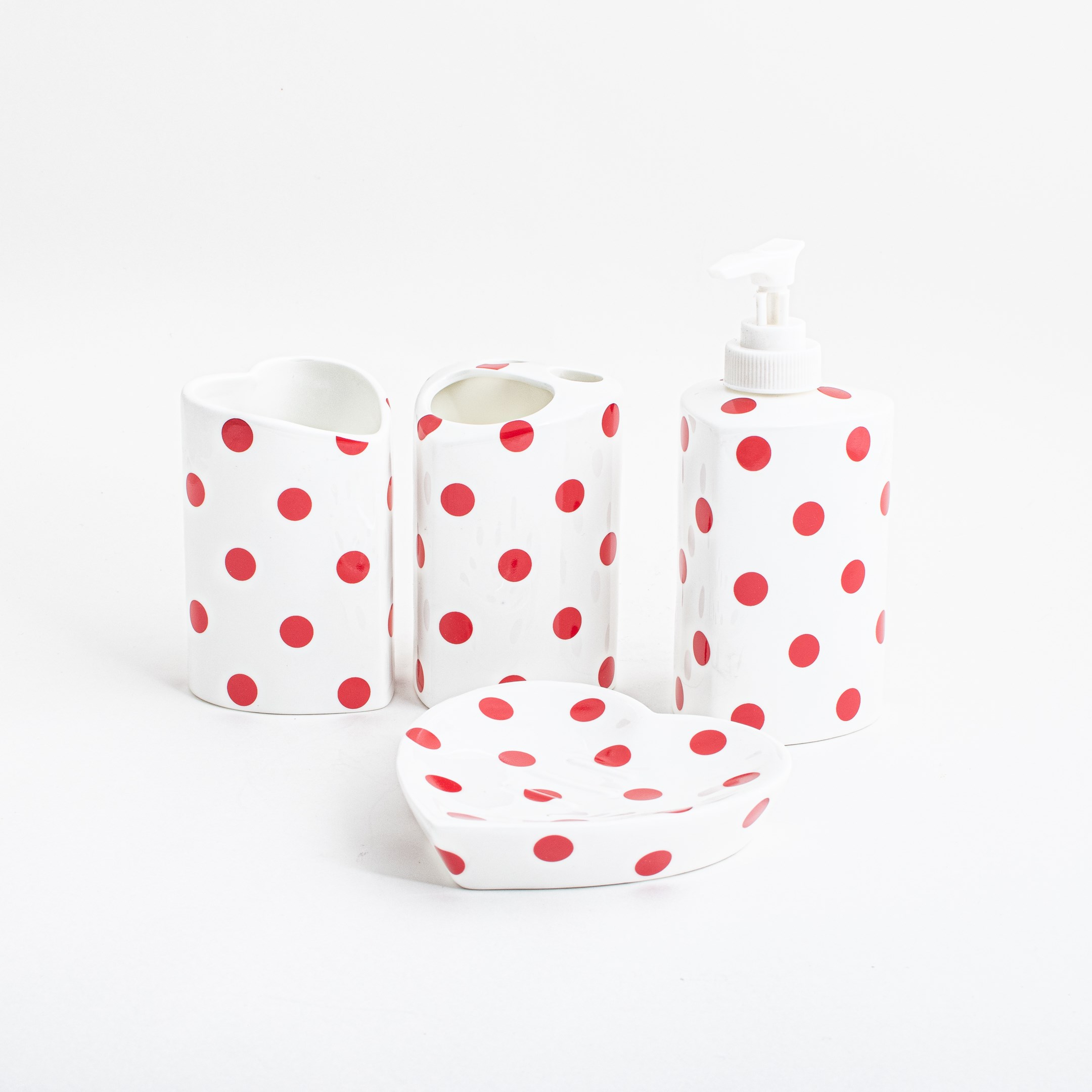 Ensemble de salle de bains à points polka