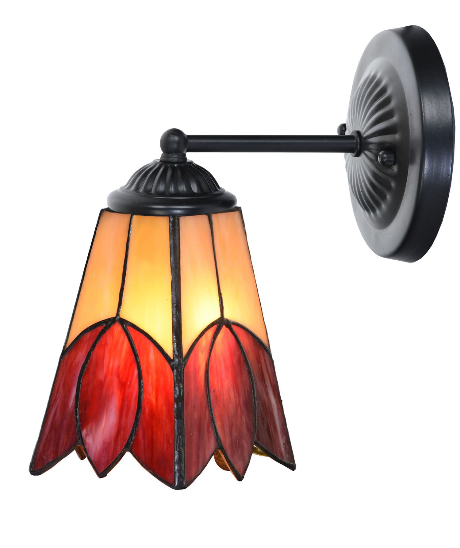 Applique Tiffany noire avec Fleur de Vanneau