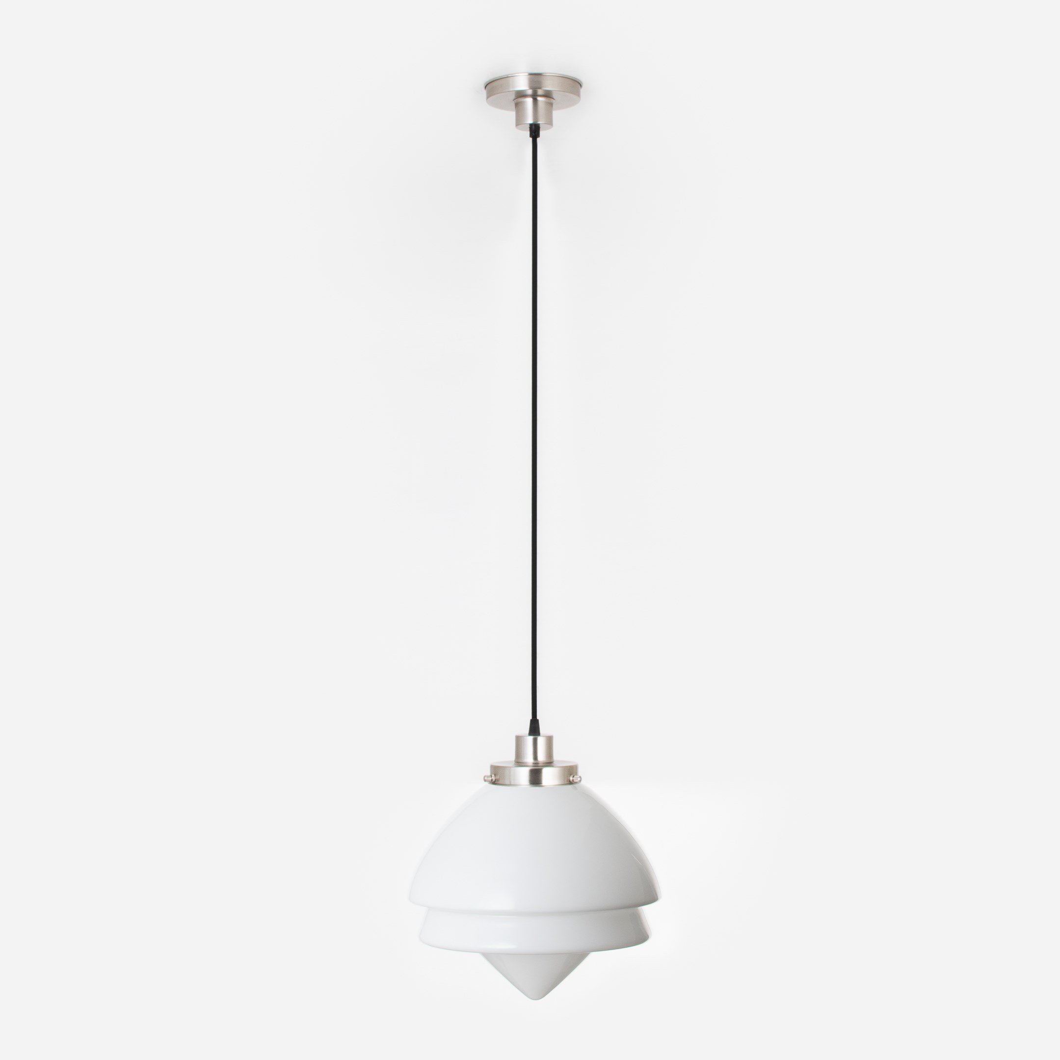 Suspension sur cordon Art Deco Punt Large 20's Nickel mat