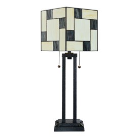 Lampe de table Tiffany Mondrian avec base d'architecte
