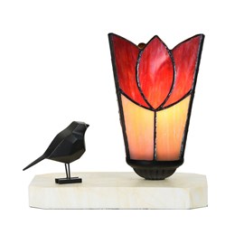 Lampe à poser / sculpture Tiffany Ballade d'Oiseau Fleur de Vanneau