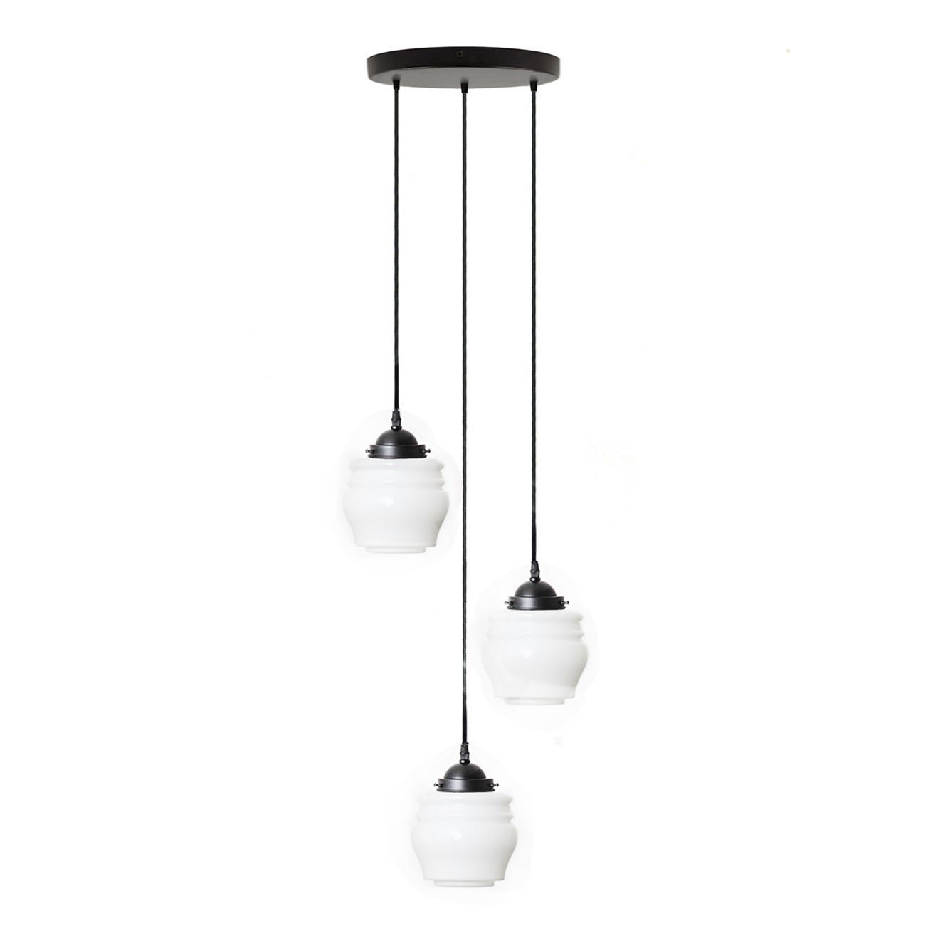 Lampe suspendue à 3 lumières, bouton floral