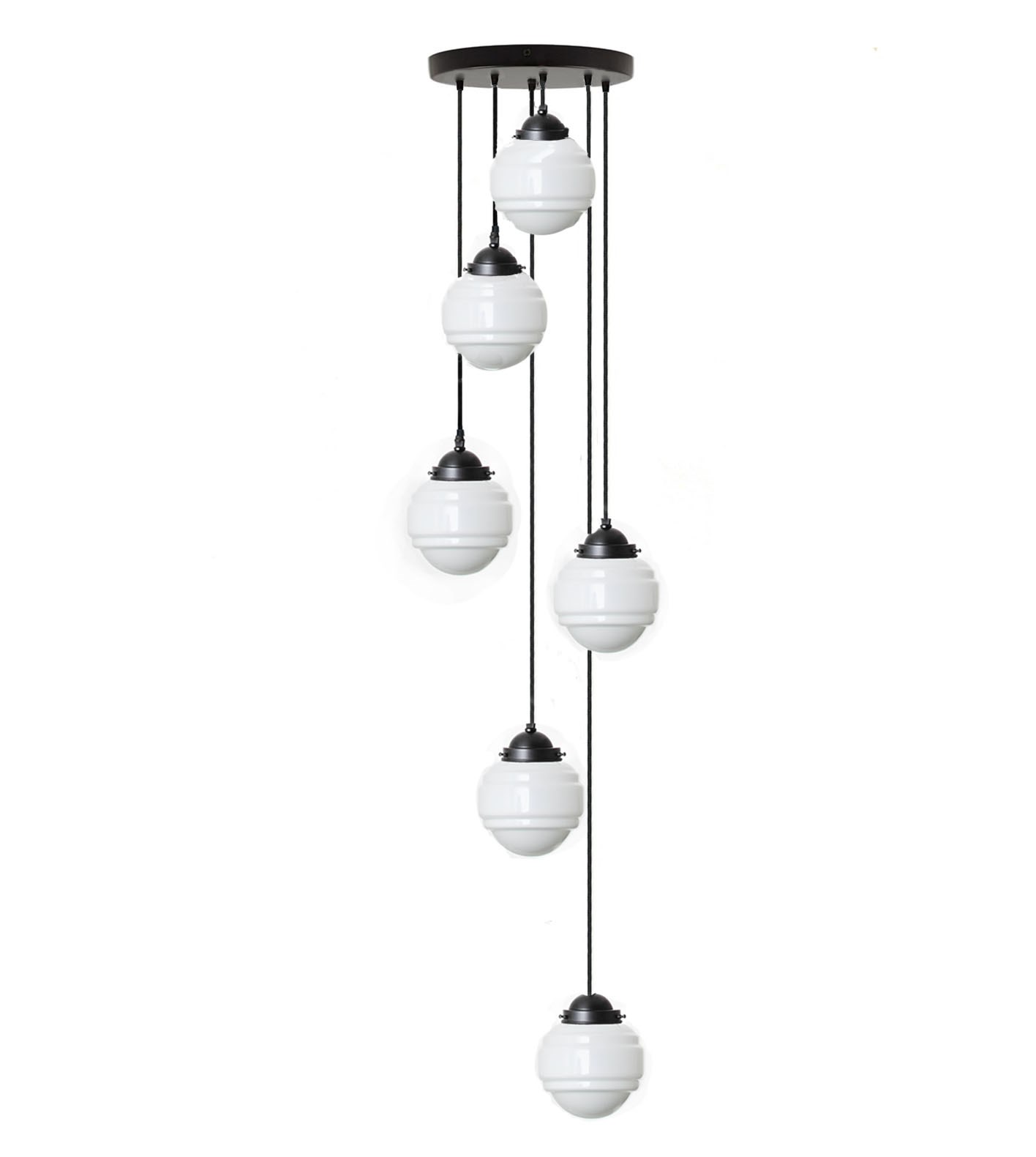 Lampe suspendue à 6 lumières, bouton floral