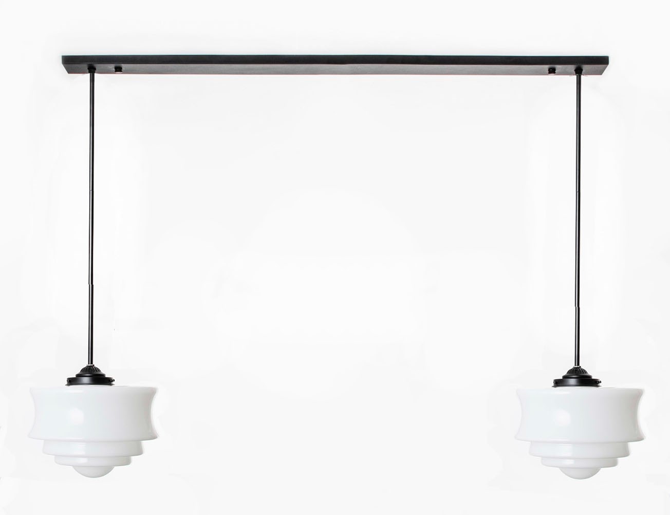 Lampe nordique 2 lumières sur poutre.