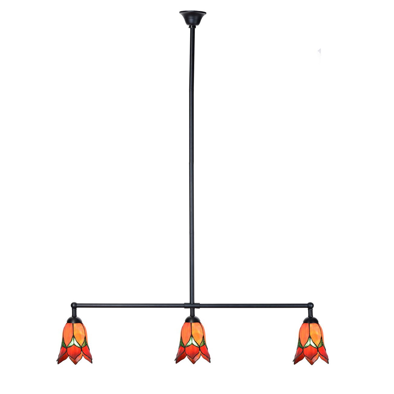 Lampe T Tiffany 3 lumières Lovely Flower Red