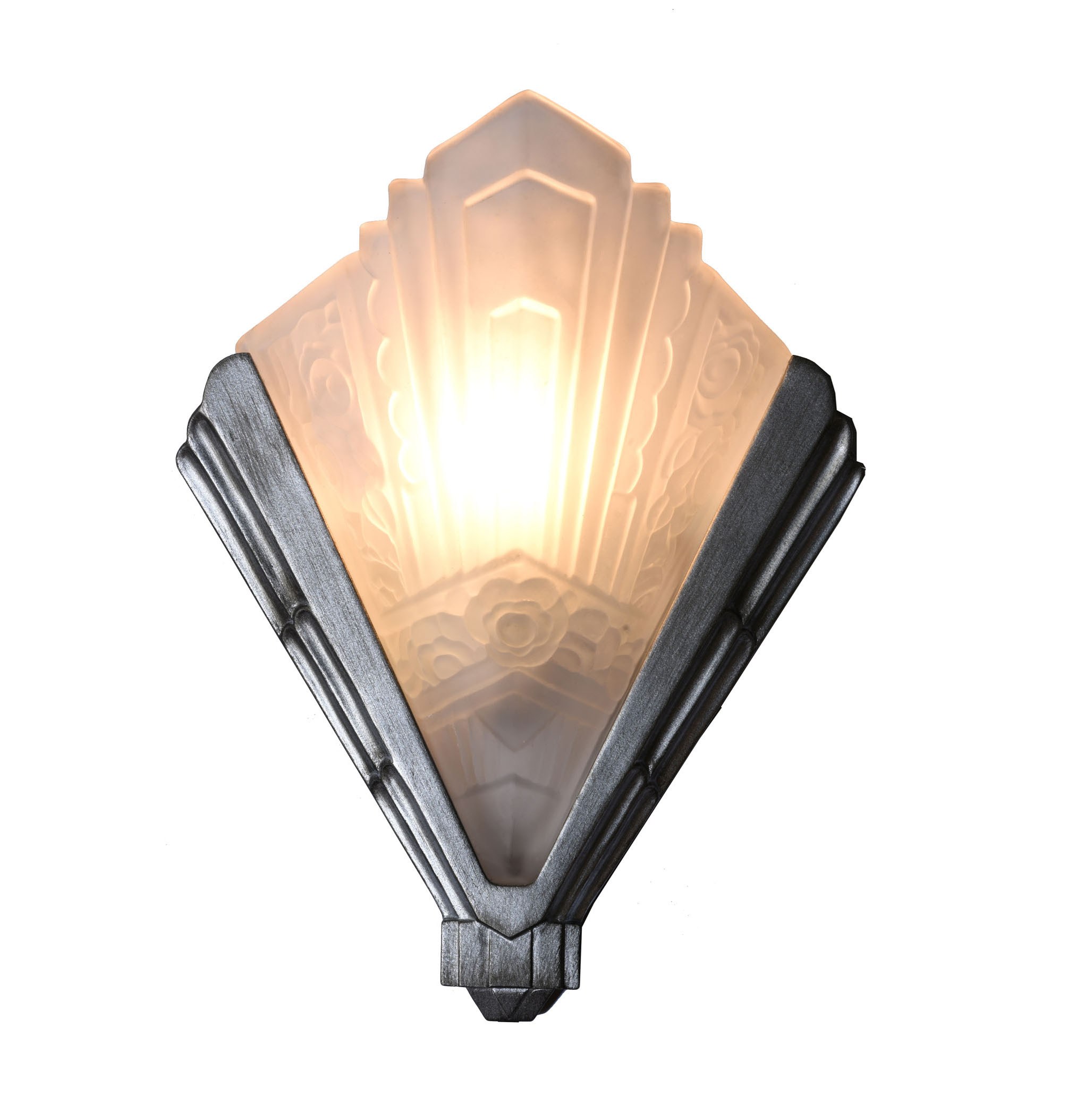 Wandlamp Nouveau Style patine nickelée