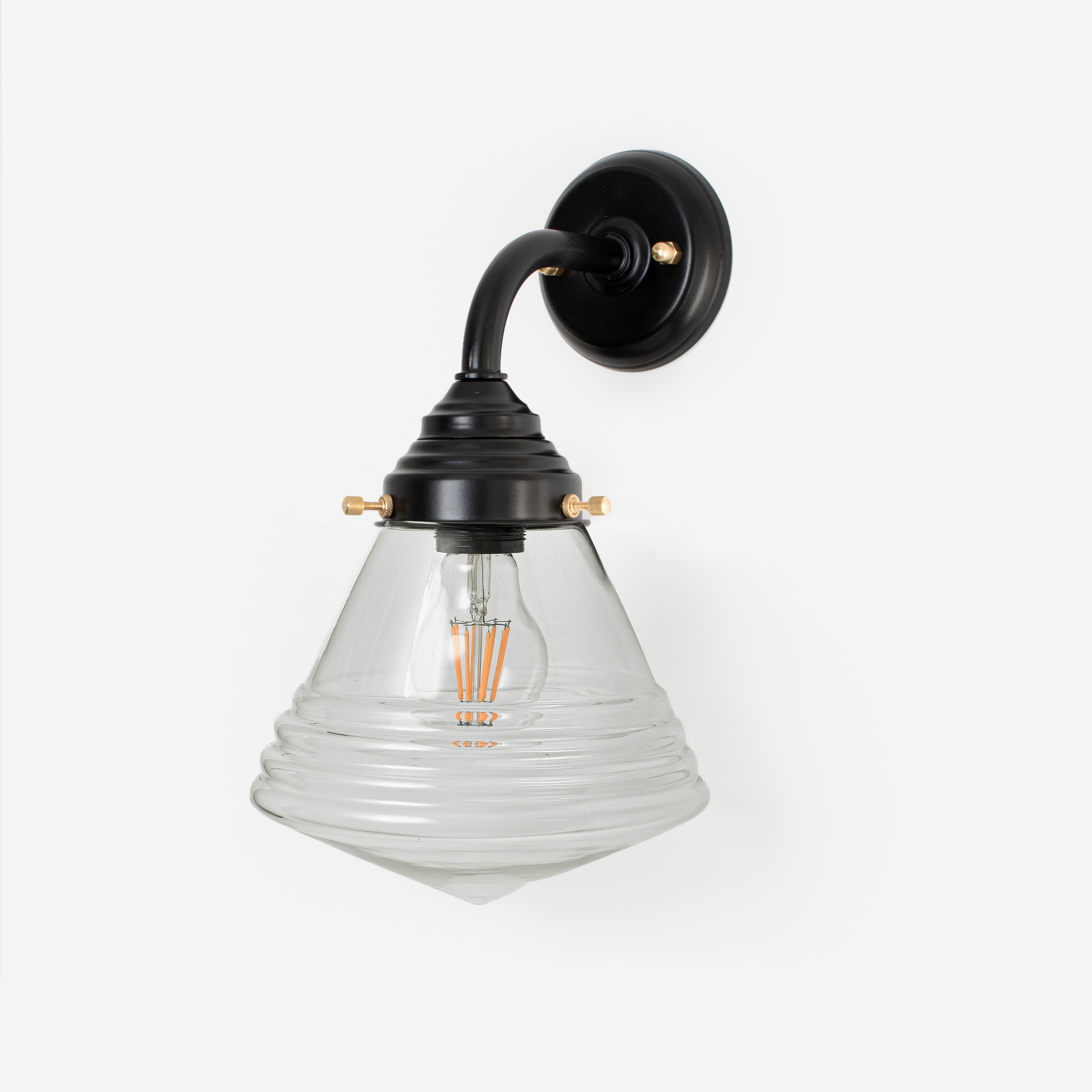 Lampe d'extérieur - Applique Luxurious School Small Clear Curve Noir