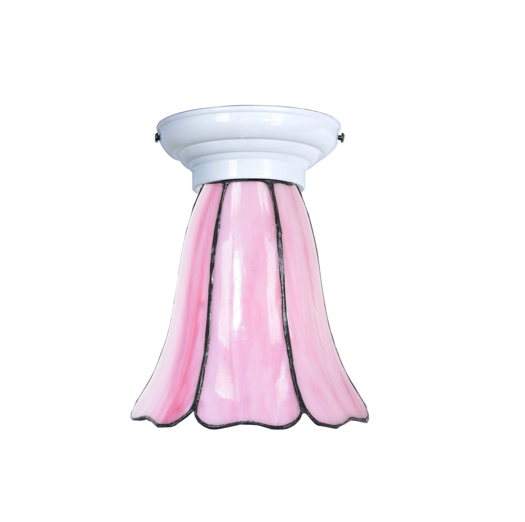 Plafonnier Tiffany blanc avec Liseron Pink