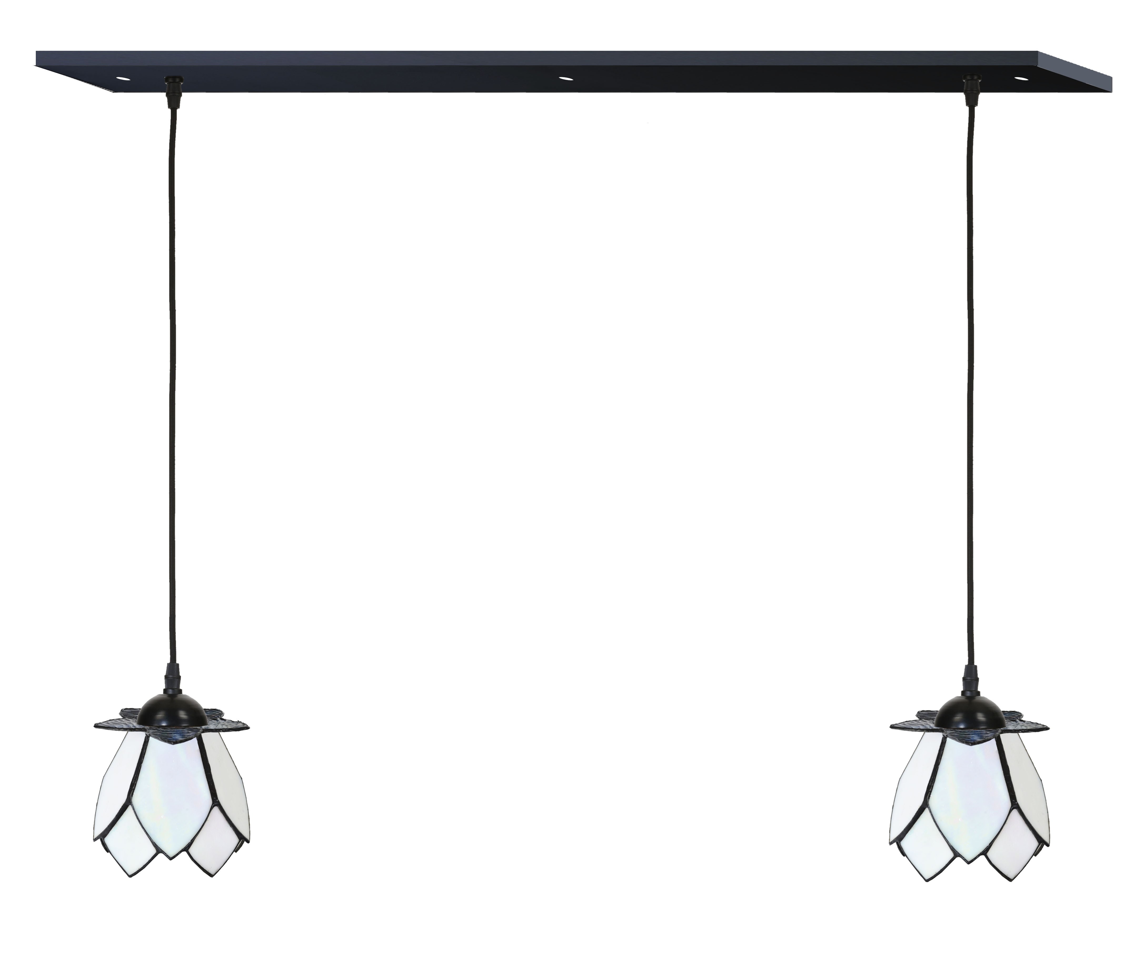 2 x Tiffany White Lotus sur poutre de plafond