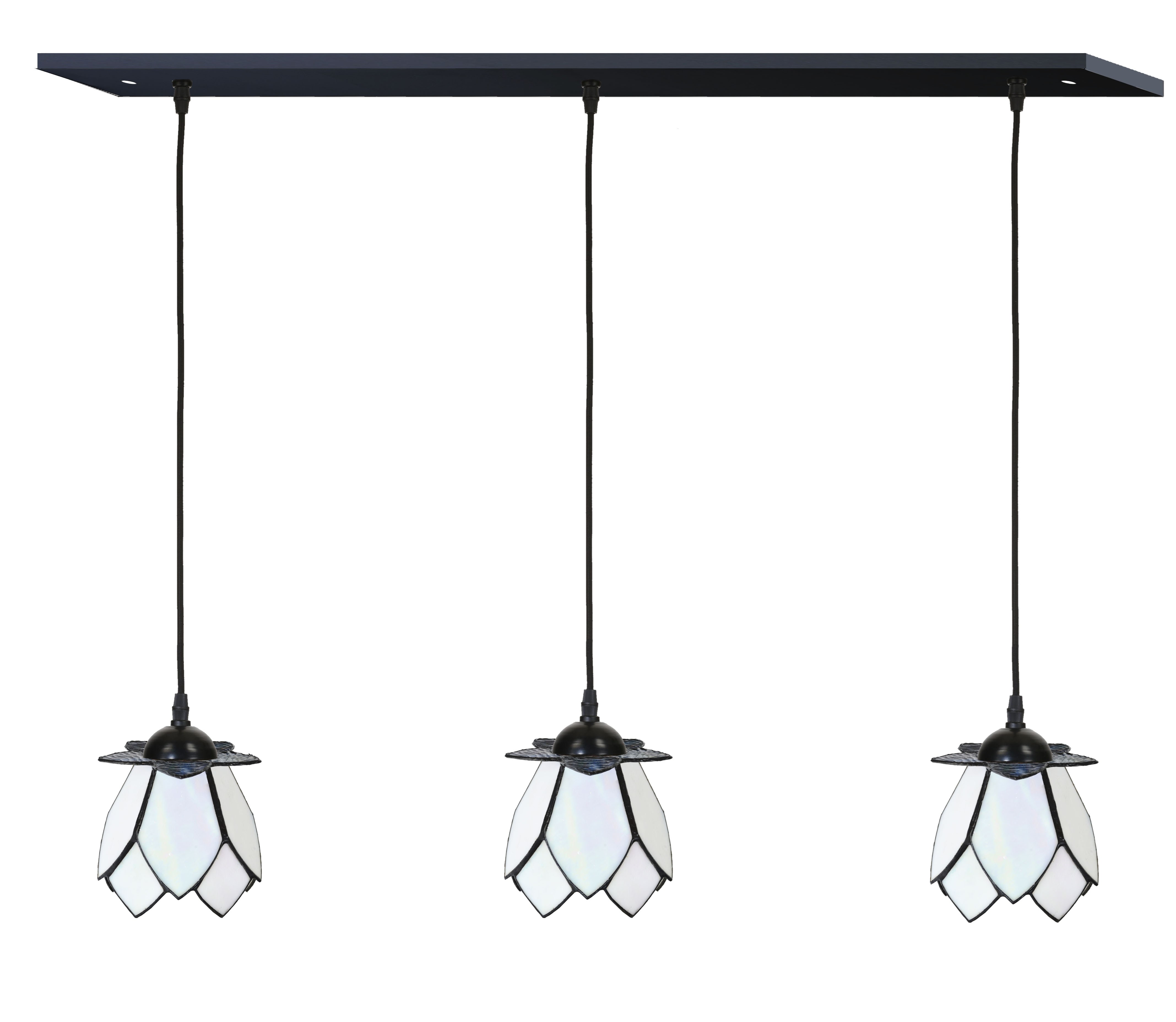 3 x Tiffany White Lotus sur poutre de plafond