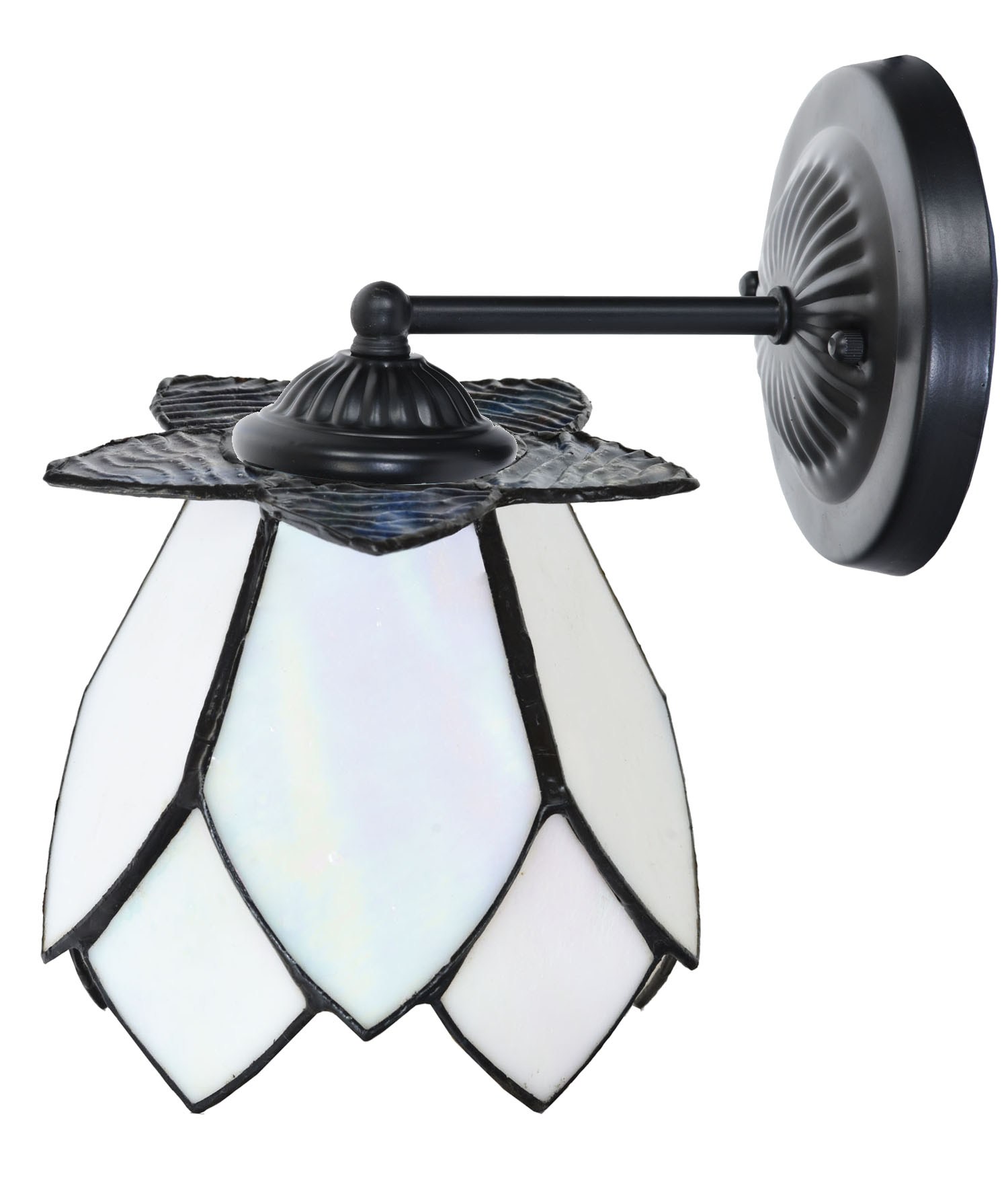 Applique Tiffany noire avec White Lotus