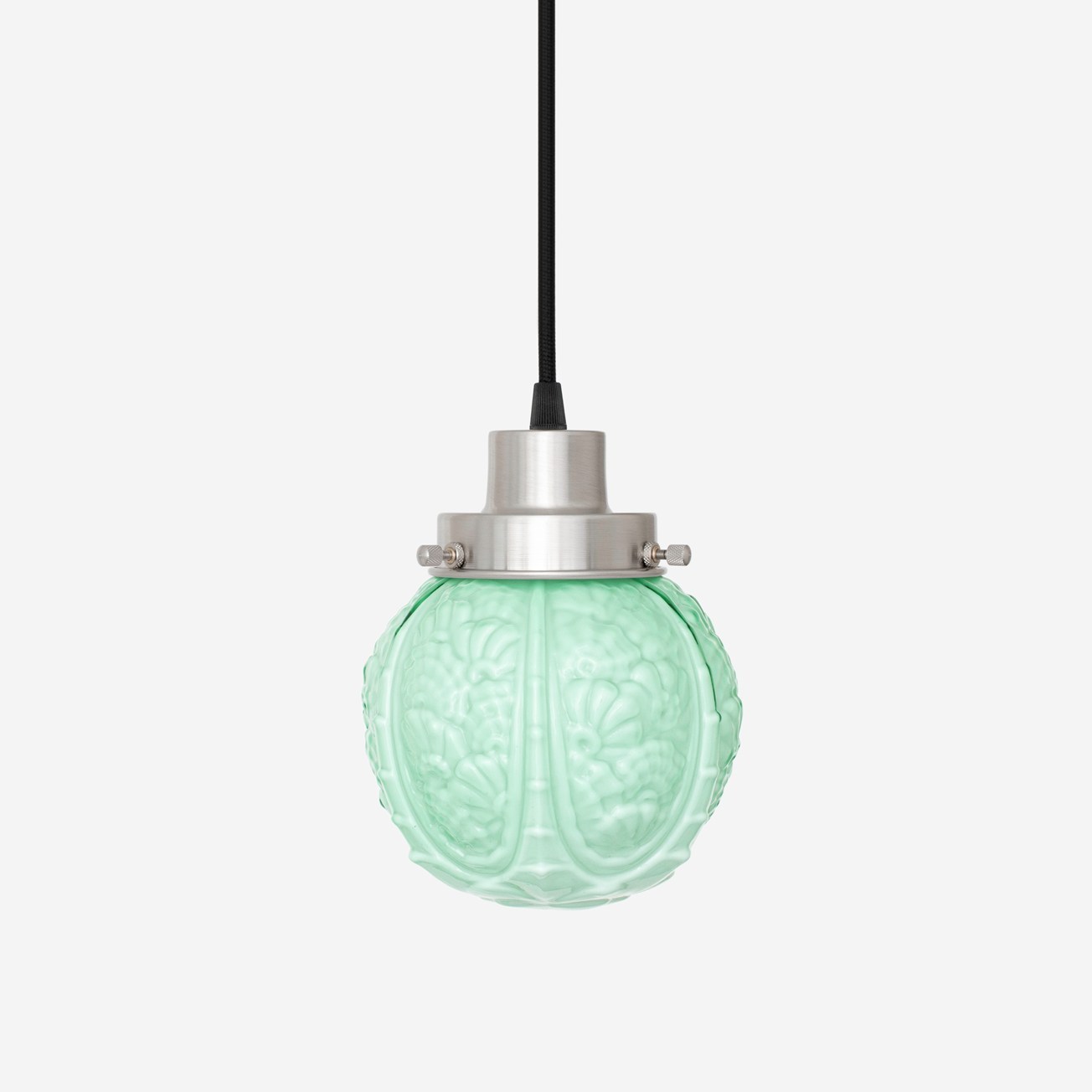 Suspension filaire Guimard Flower Mint années 20 Nickel mat