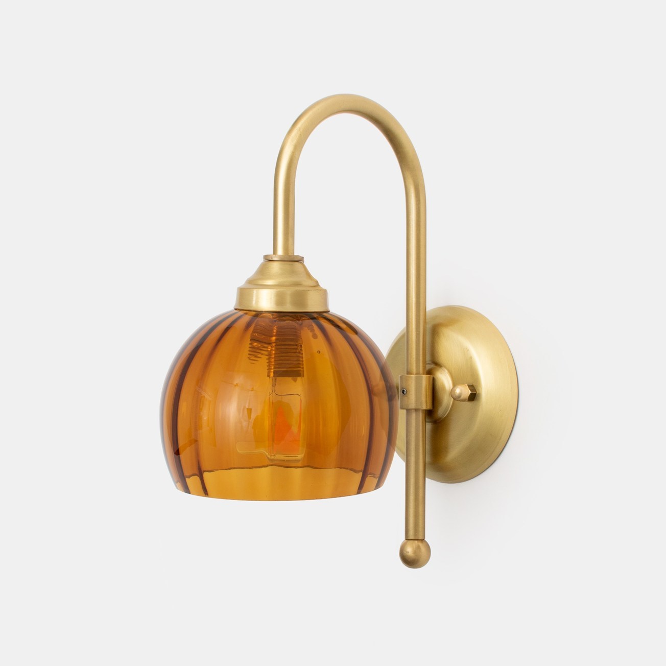 Applique Murale Calabash Amber Small Meander Laiton