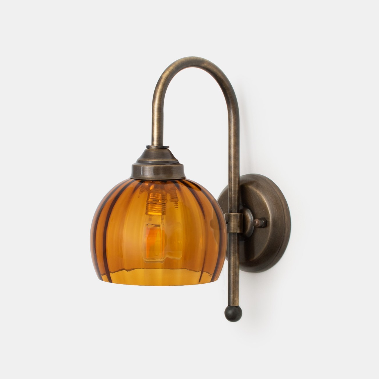 Applique Murale Calabash Amber Small Meander Bronze