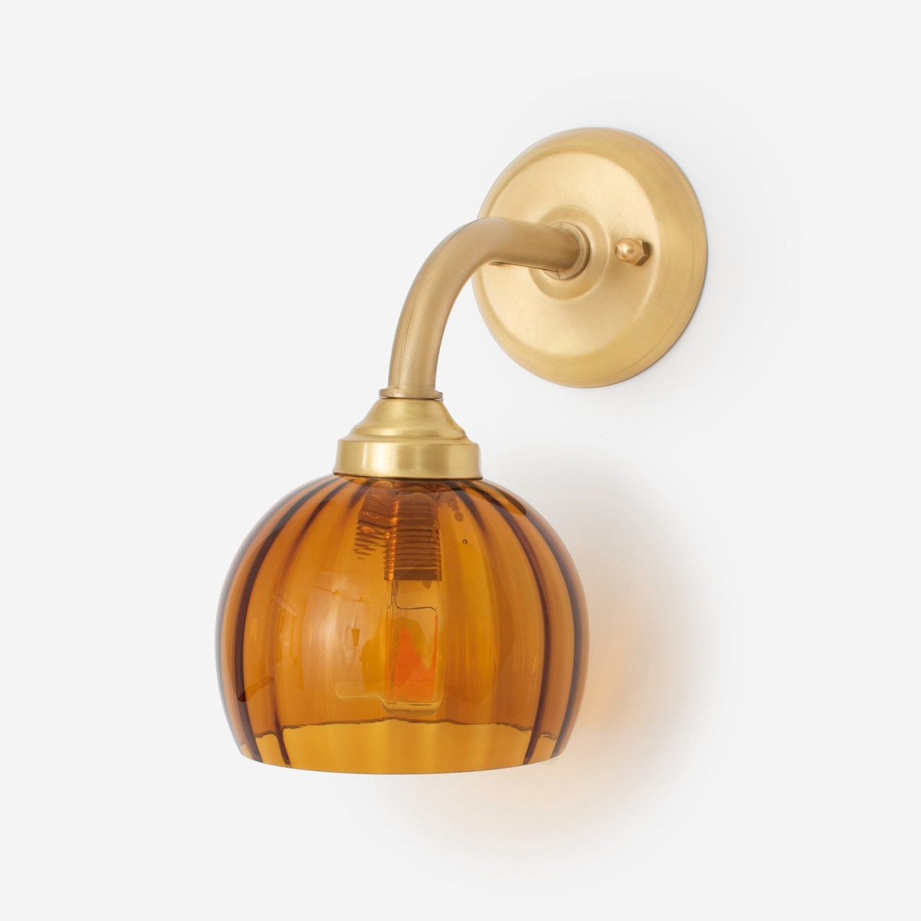 Applique Murale Calabash Amber Small Curve Laiton