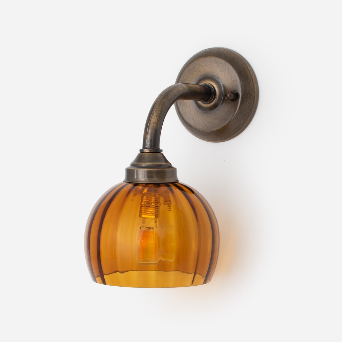 Applique Murale Calabash Amber Small Curve Bronze