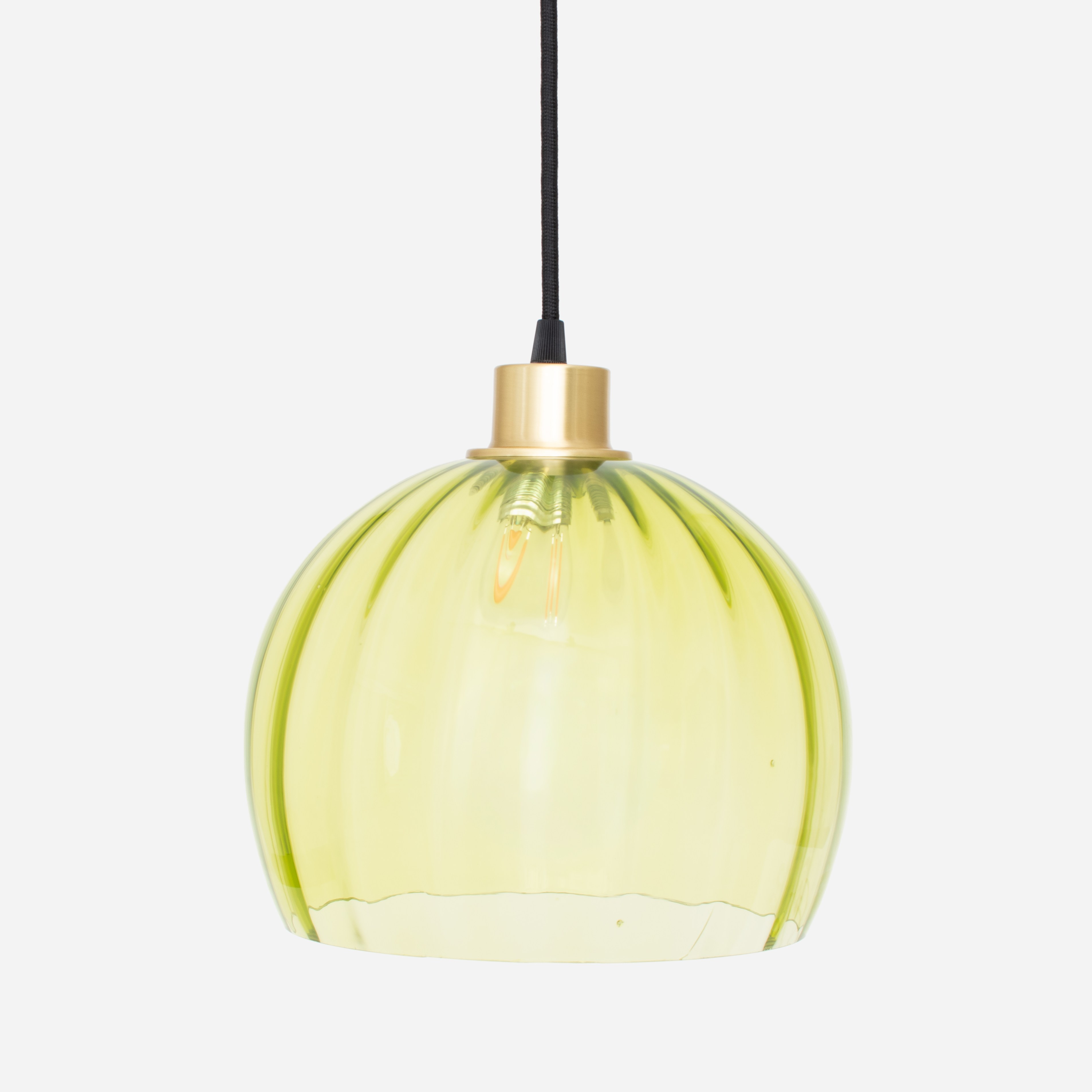Suspension sur cordon Calabash Large Anika Green 20's Laiton