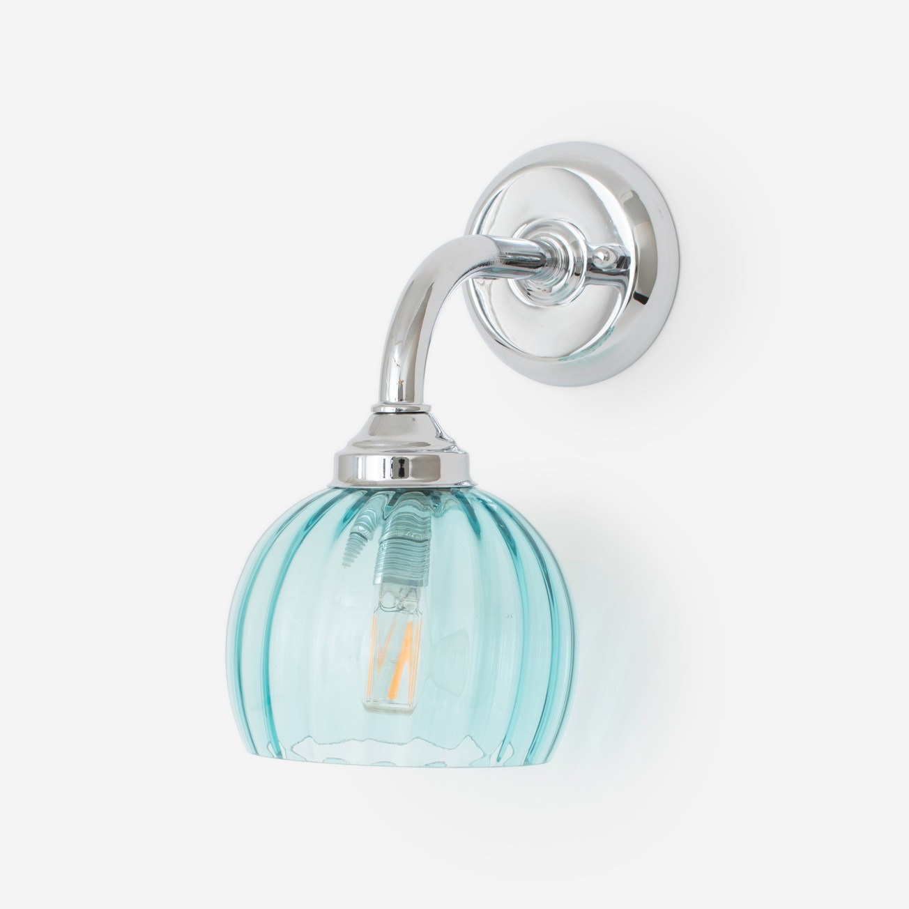 Applique murale Calabash Blue Ballet Ø 13 Courbe Chrome