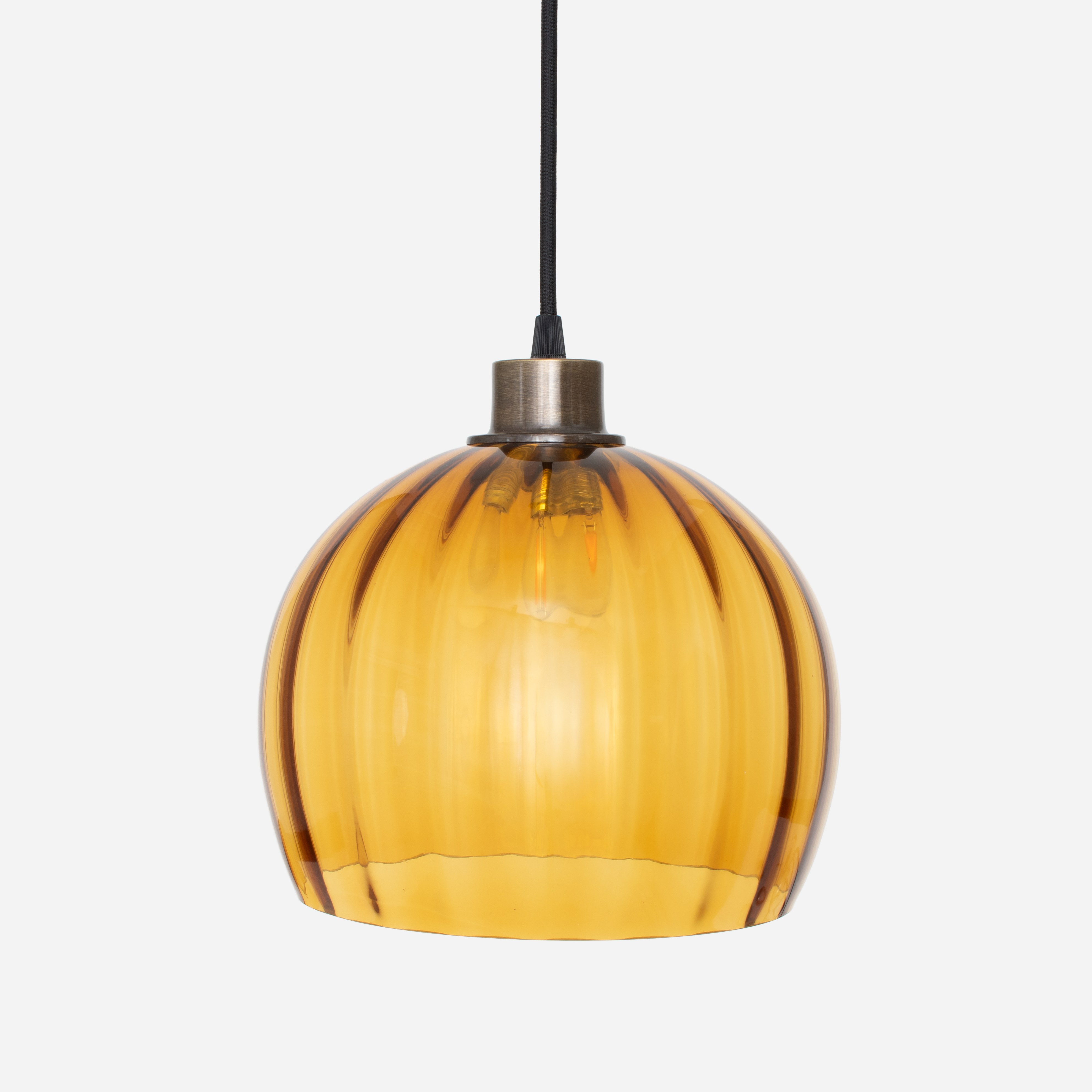 Suspension sur cordon Calabash Large Amber 20's Bronze