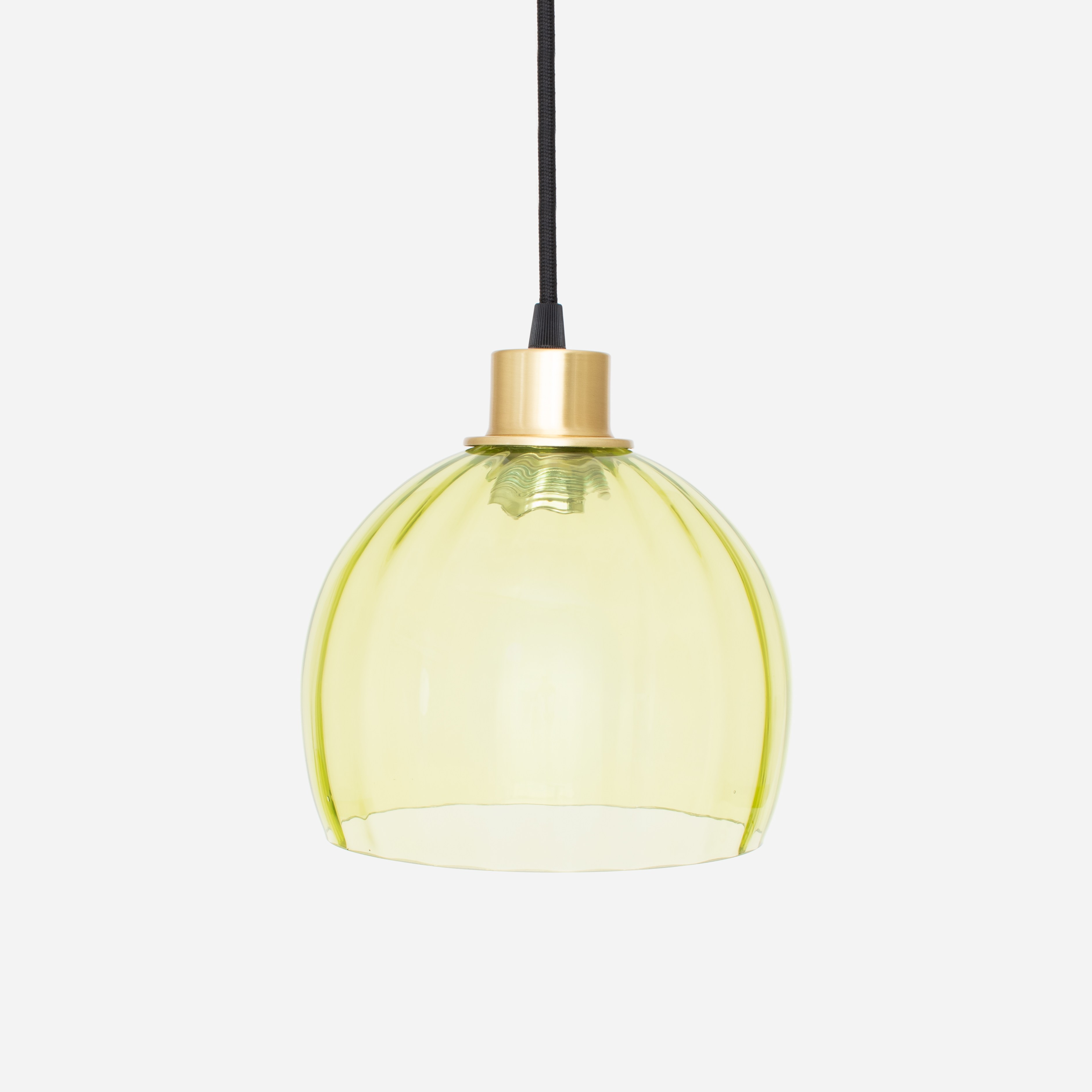 Suspension sur cordon Calabash Medium Anika Green 20's Laiton